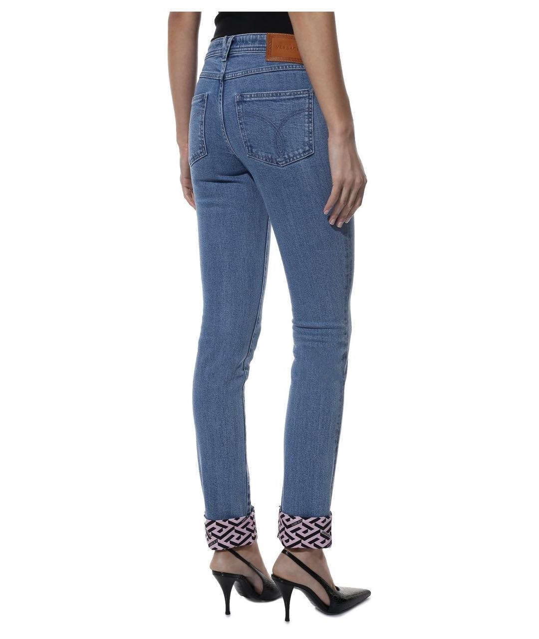 VERSACE Голубые хлопковые прямые джинсы, фото 2