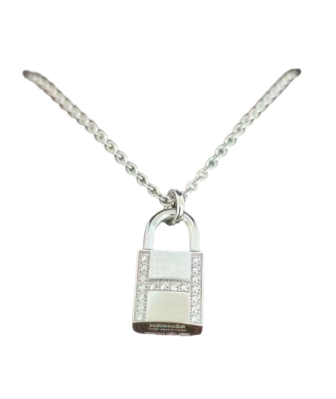 HERMES Серебряное колье из белого золота, фото 1