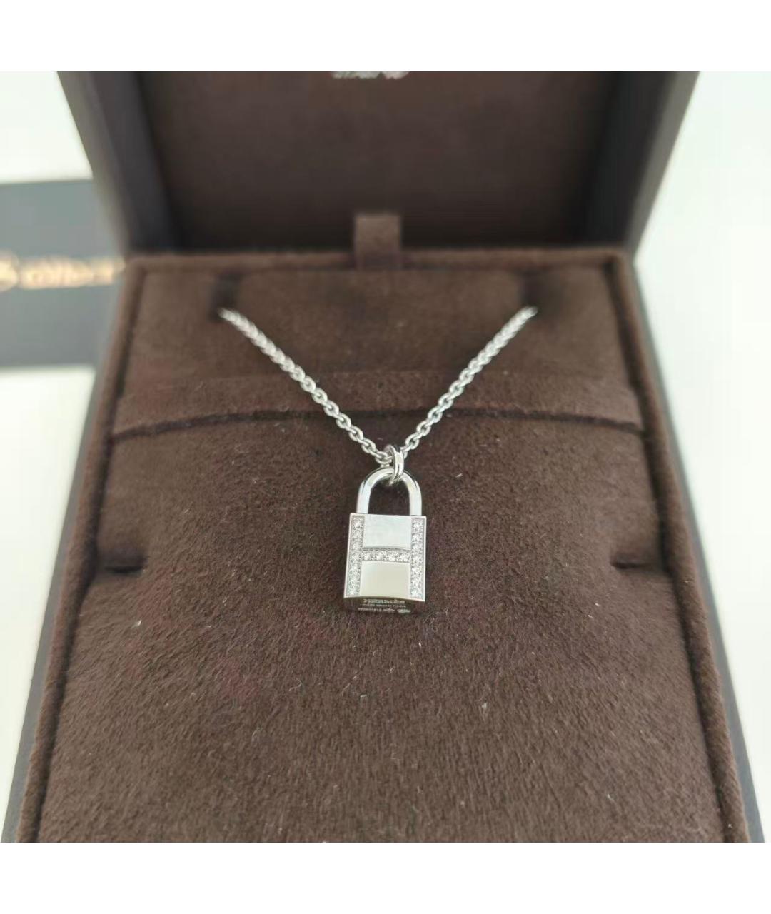 HERMES Серебряное колье из белого золота, фото 2