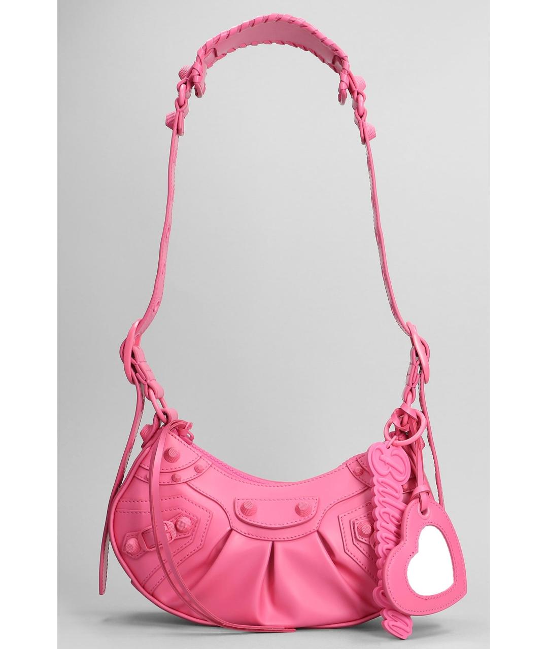 BALENCIAGA Розовая кожаная сумка с короткими ручками, фото 8