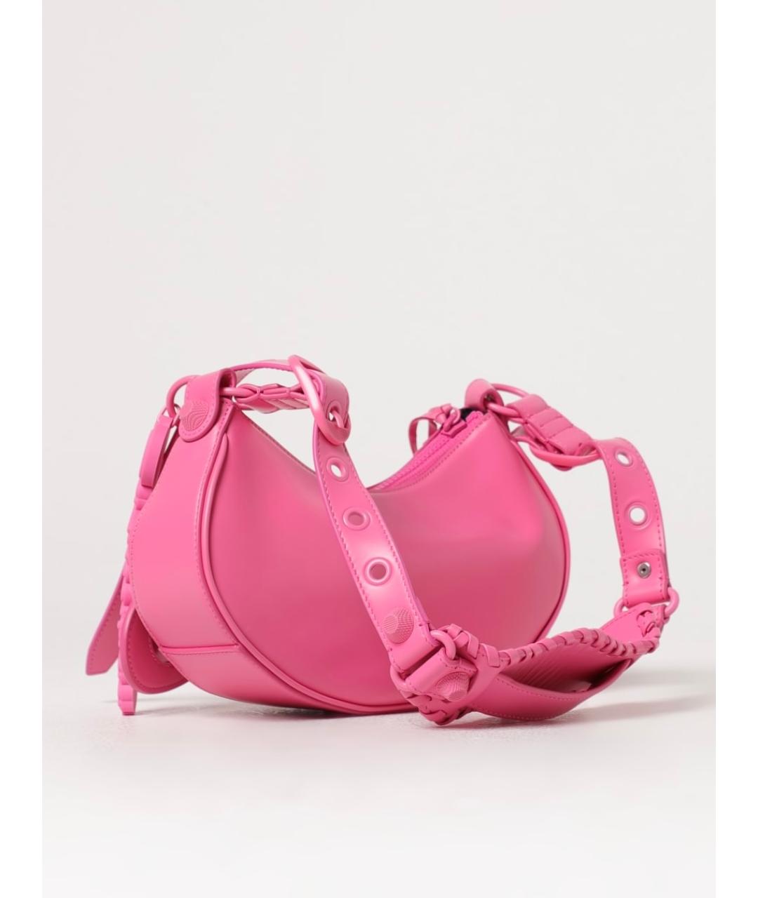 BALENCIAGA Розовая кожаная сумка с короткими ручками, фото 5