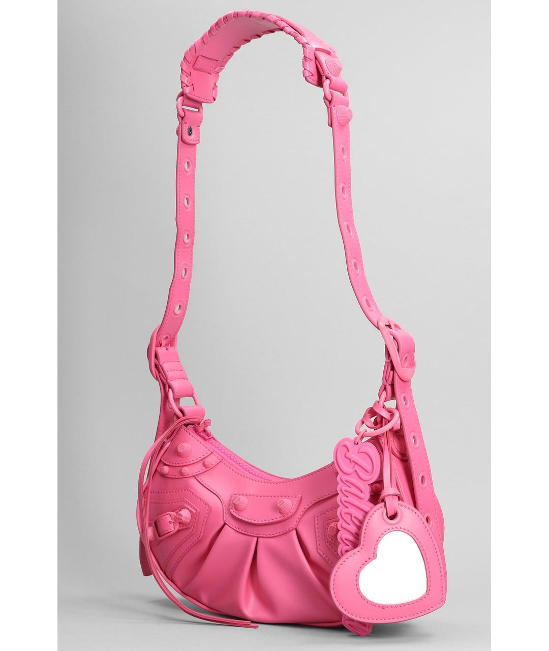 BALENCIAGA Розовая кожаная сумка с короткими ручками, фото 2