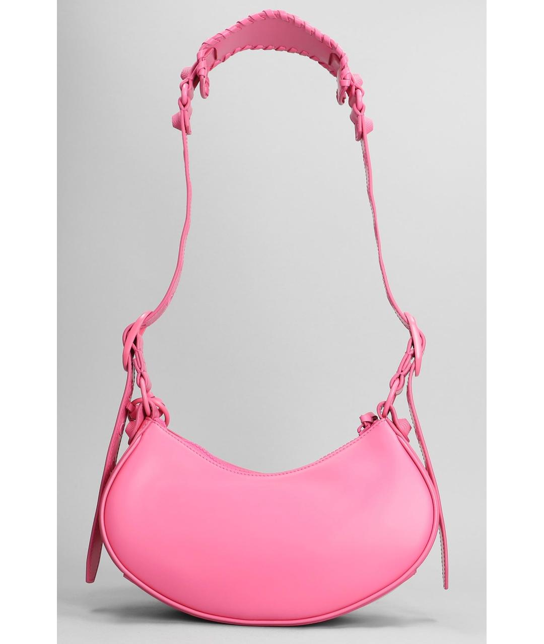 BALENCIAGA Розовая кожаная сумка с короткими ручками, фото 3