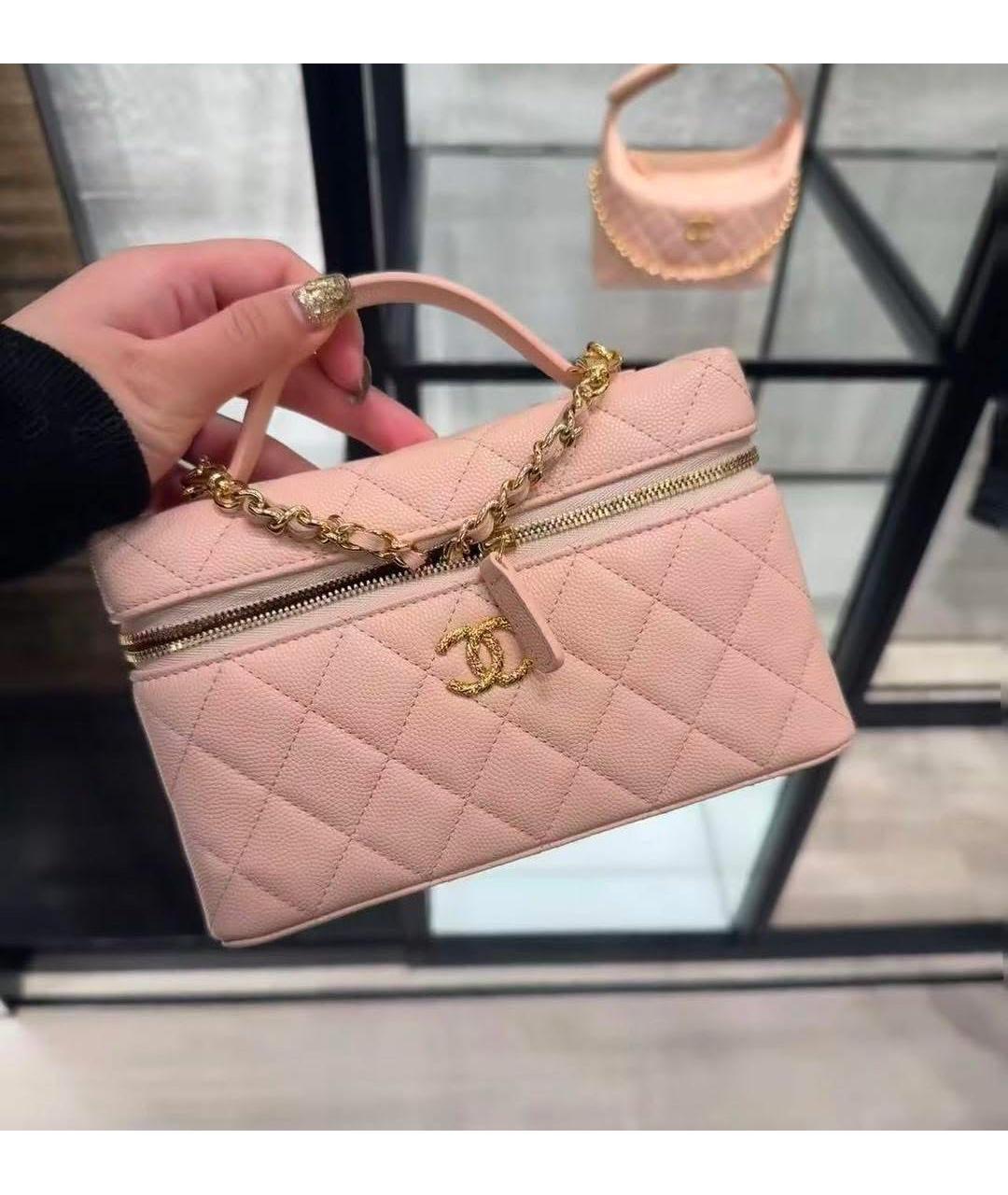 CHANEL Розовая кожаная сумка через плечо, фото 2