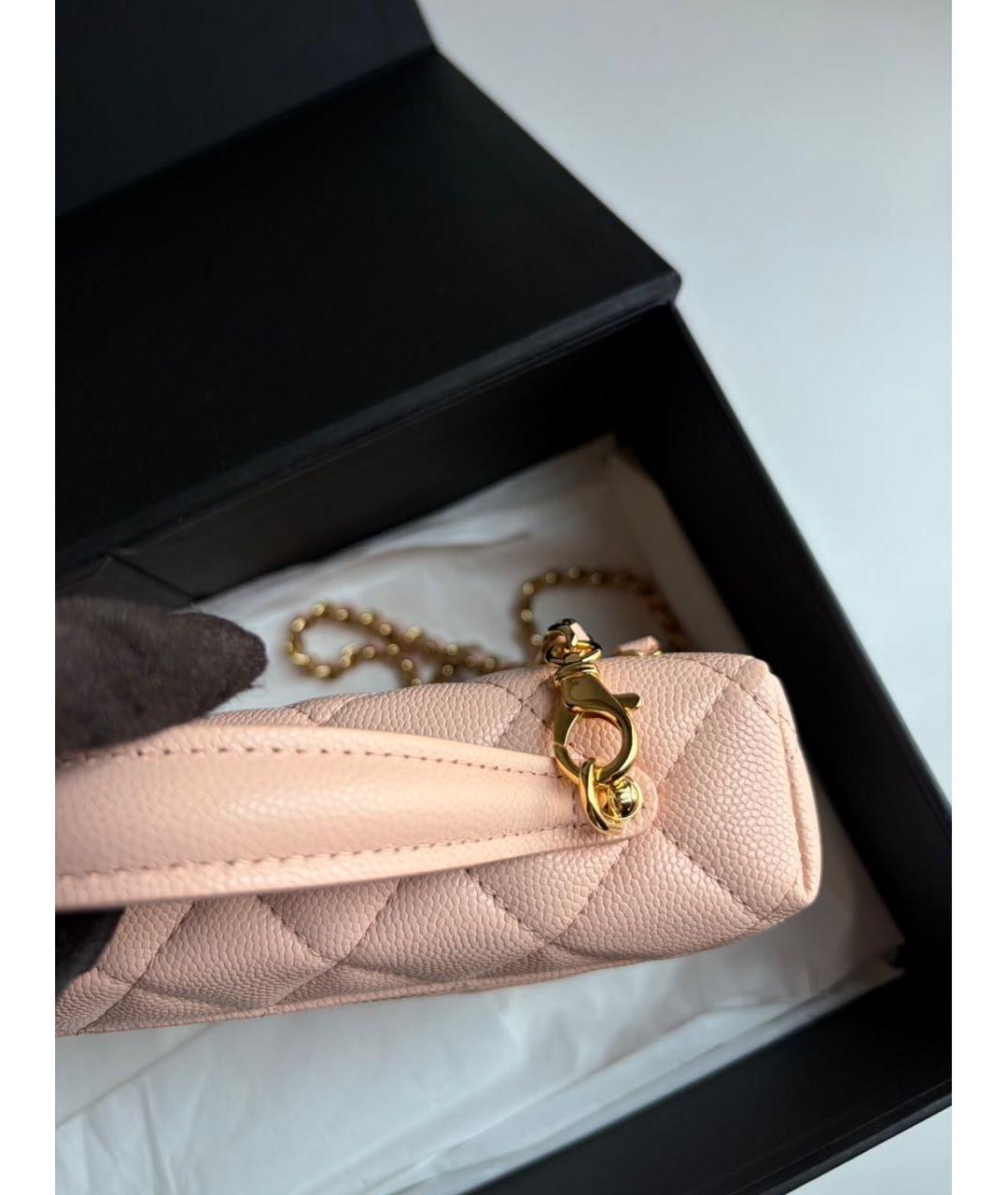 CHANEL Розовая кожаная сумка через плечо, фото 4