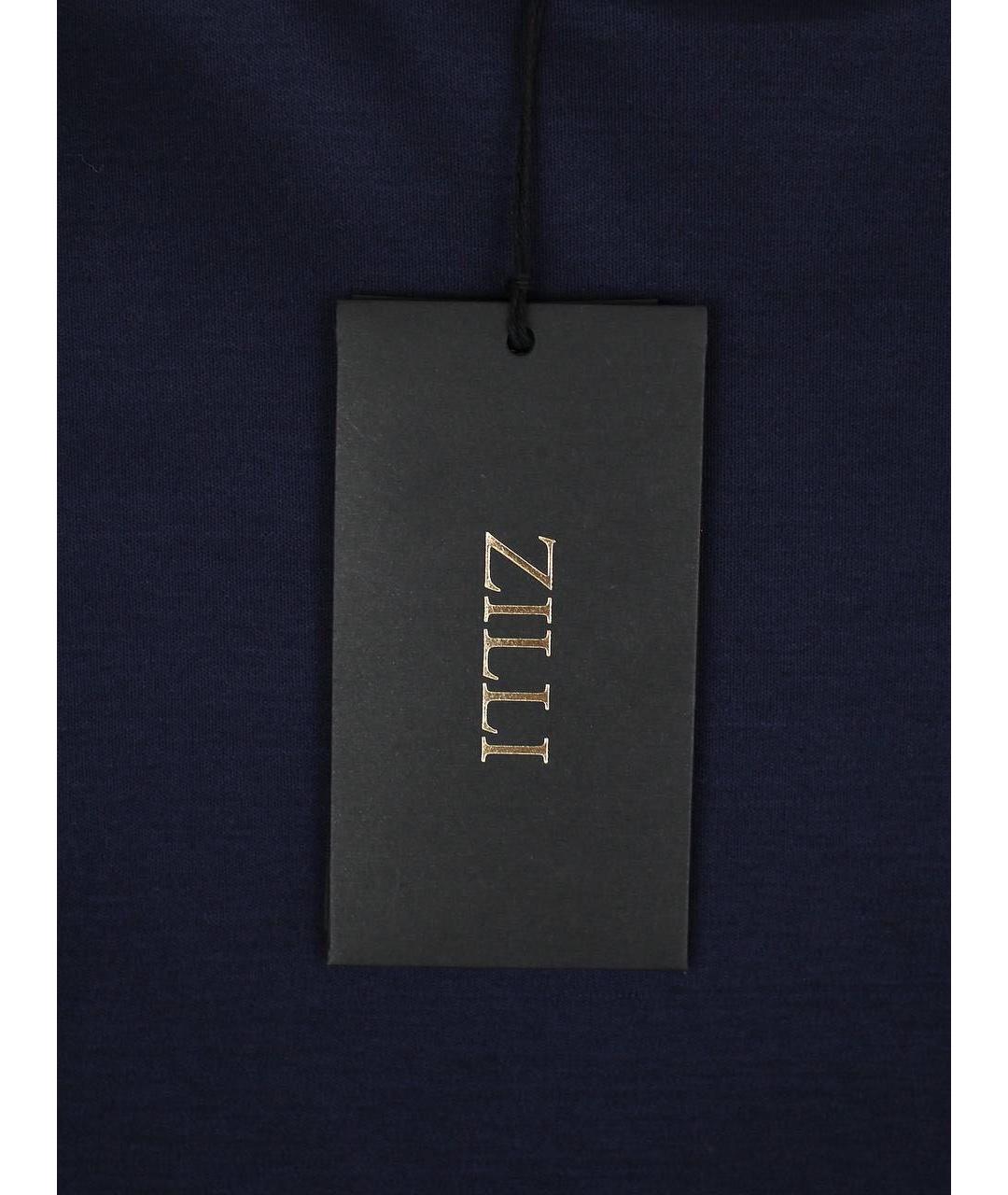 ZILLI Темно-синяя хлопковая футболка, фото 5