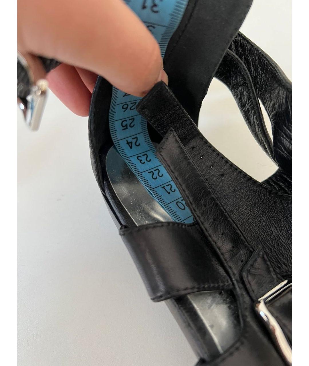 BALMAIN Черные кожаные сандалии, фото 6