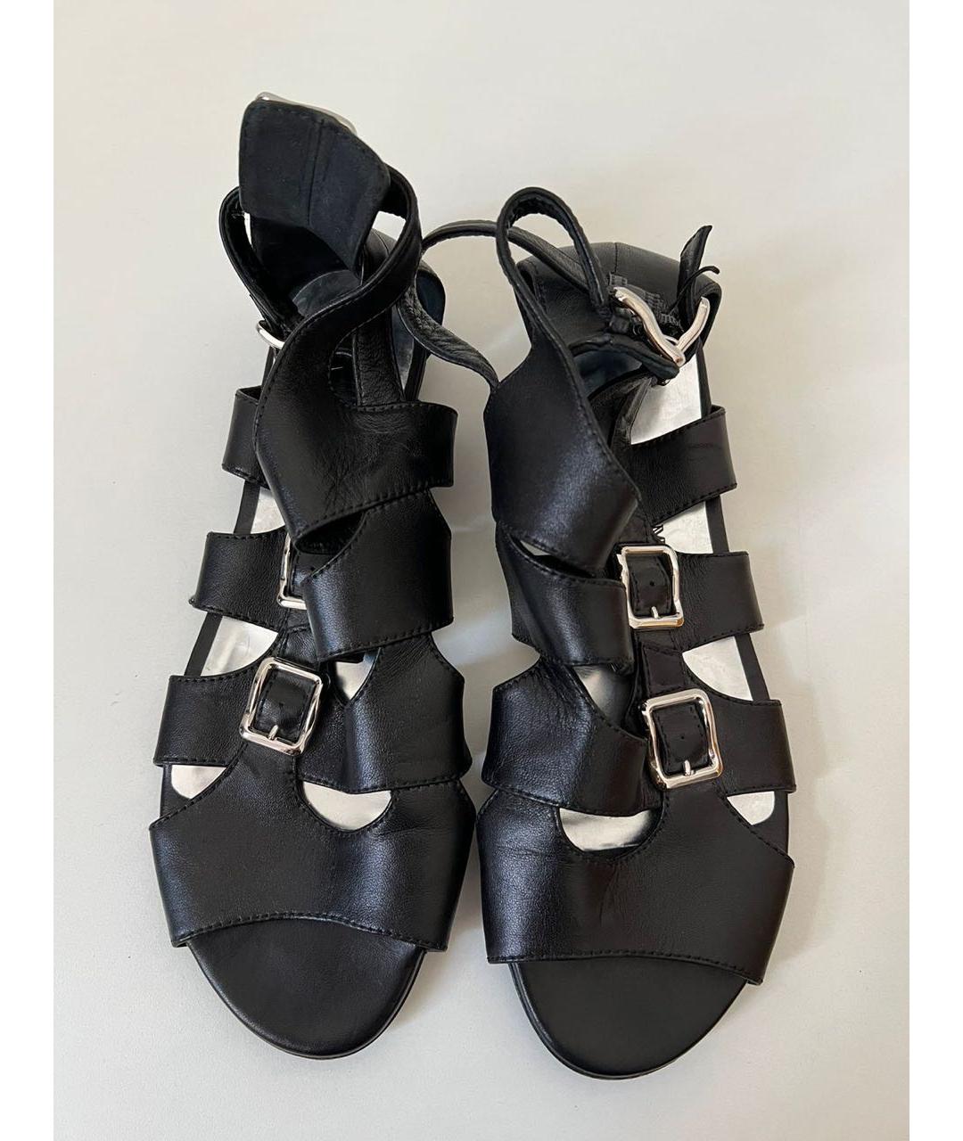 BALMAIN Черные кожаные сандалии, фото 2