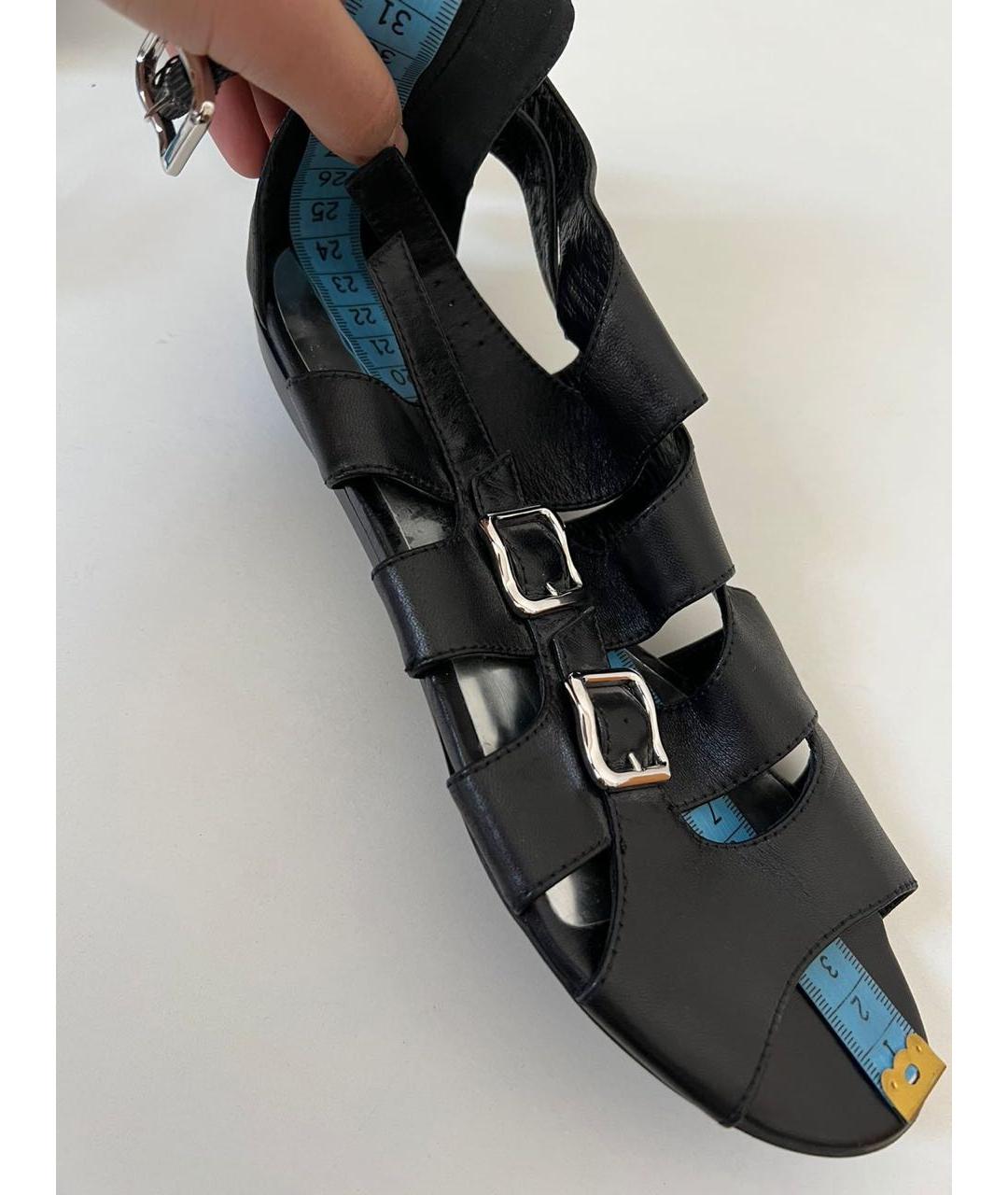 BALMAIN Черные кожаные сандалии, фото 5