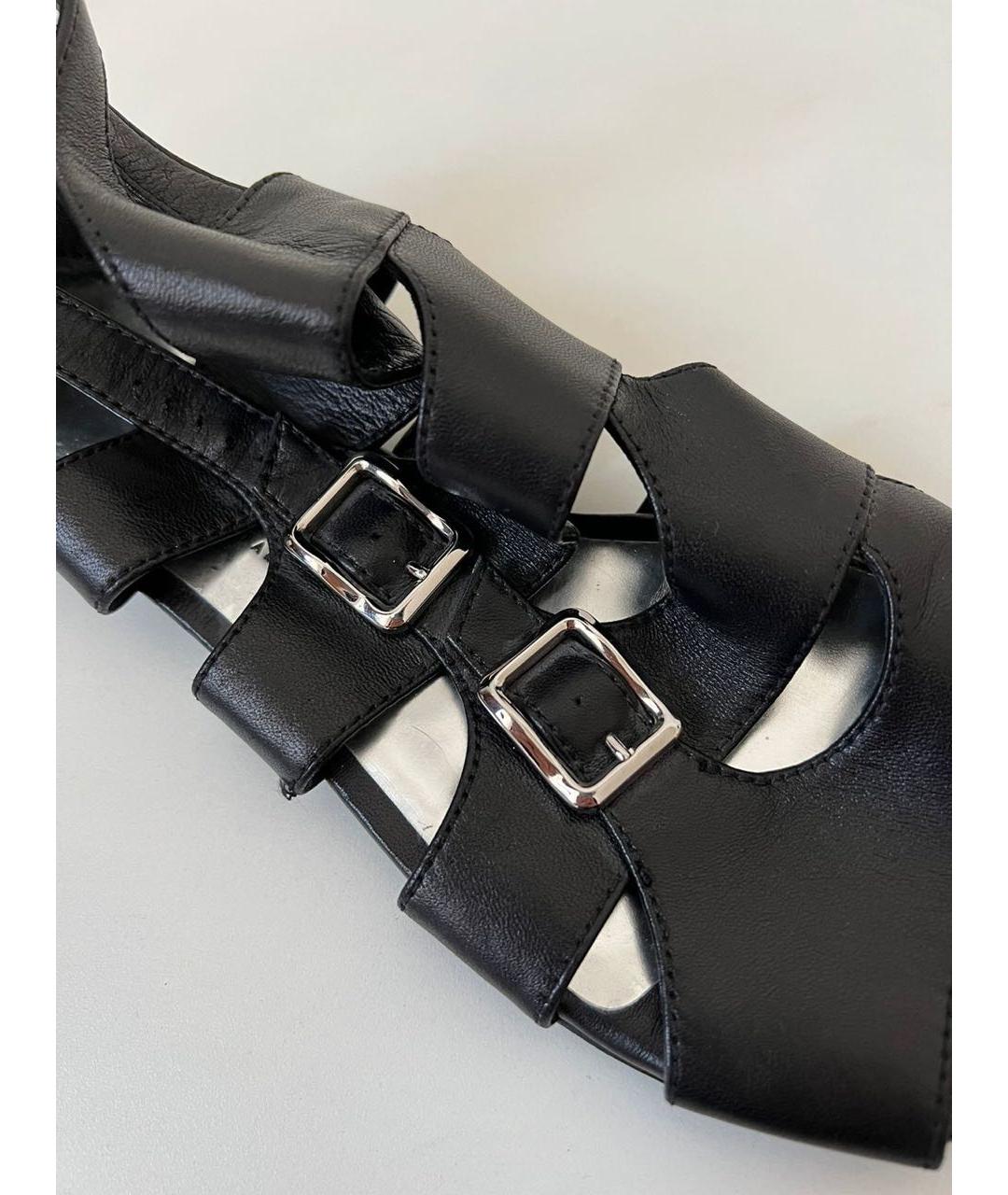 BALMAIN Черные кожаные сандалии, фото 4