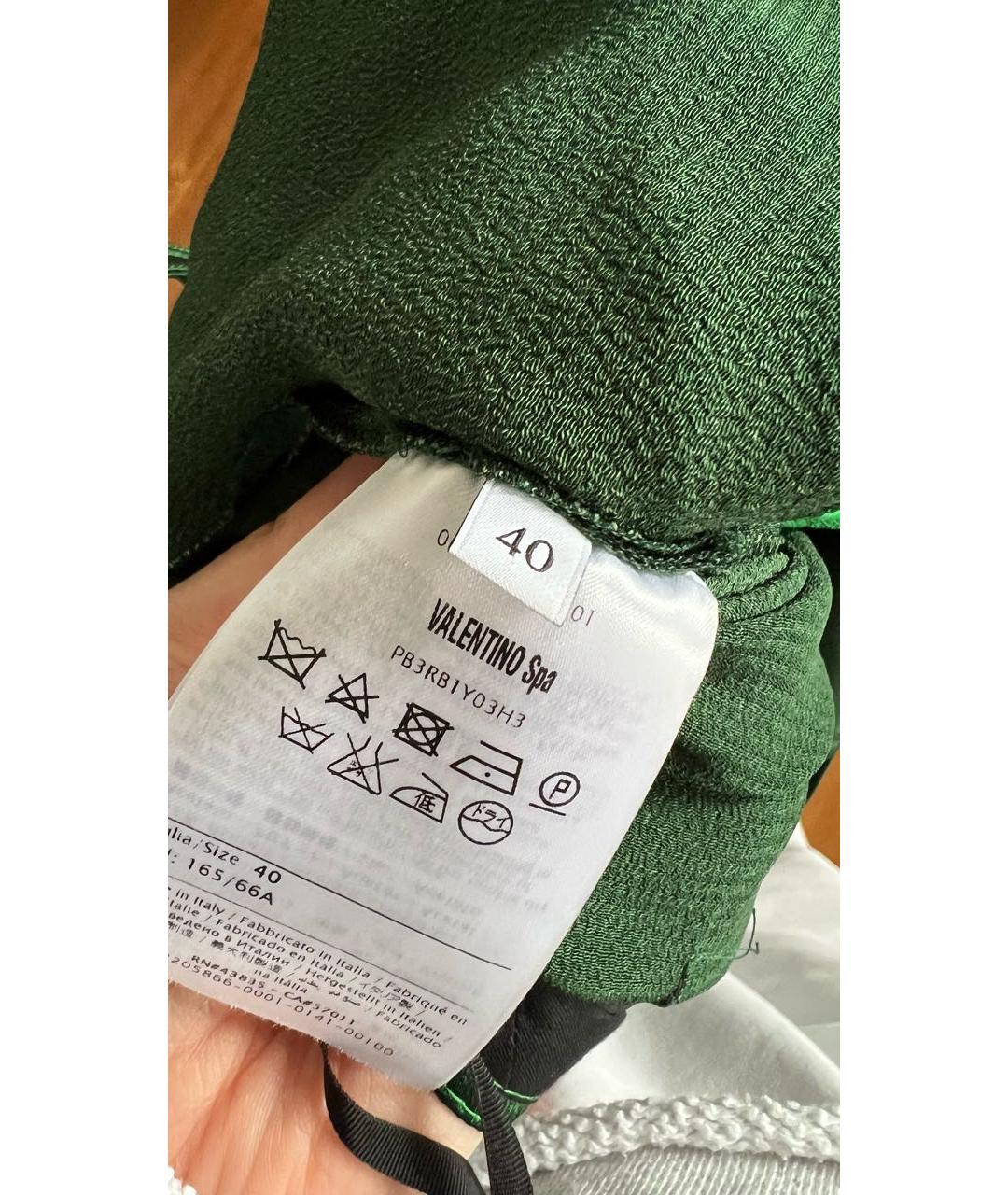 VALENTINO Зеленый атласный костюм с брюками, фото 4