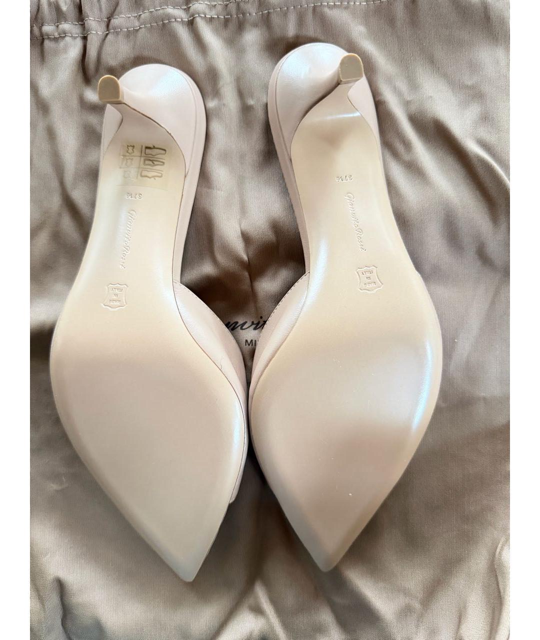 GIANVITO ROSSI Бежевые кожаные мюли, фото 3