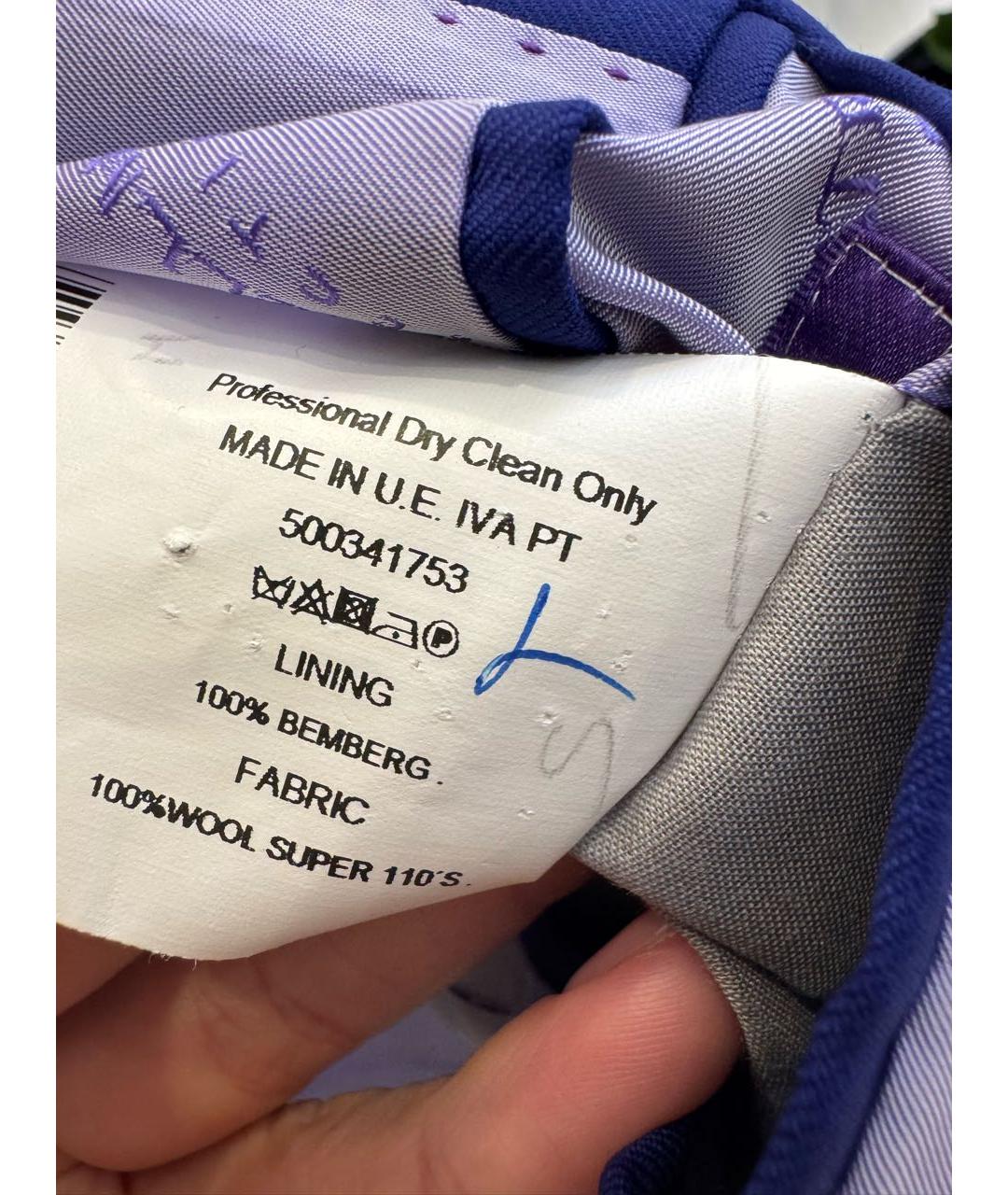 PATRICK TA Синий шерстяной пиджак, фото 4