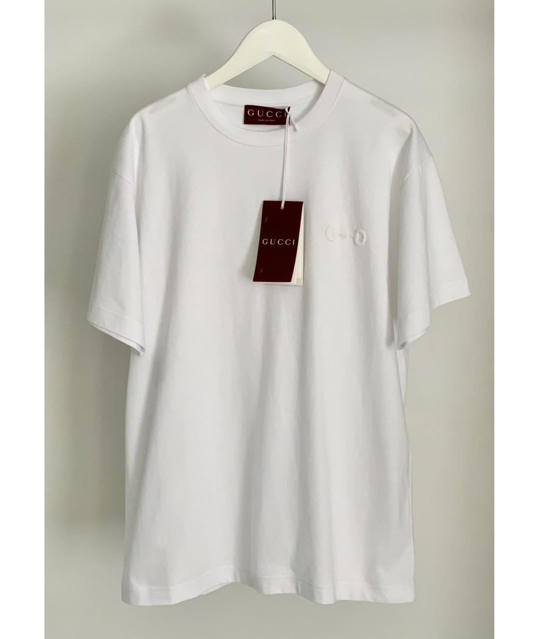 GUCCI Белая хлопковая футболка, фото 6