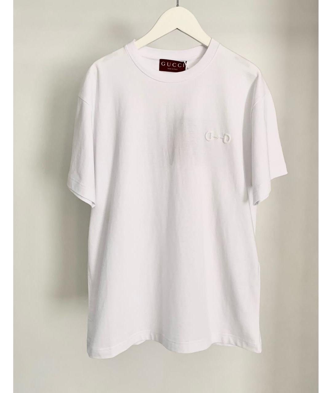 GUCCI Белая хлопковая футболка, фото 8