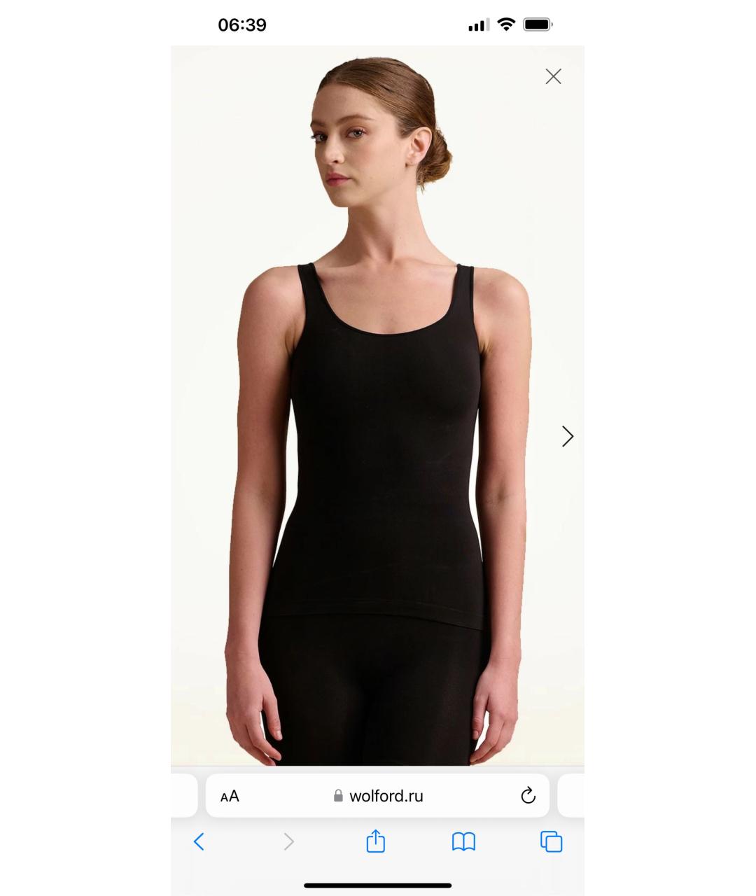 WOLFORD Черная полиамидовая майка, фото 5