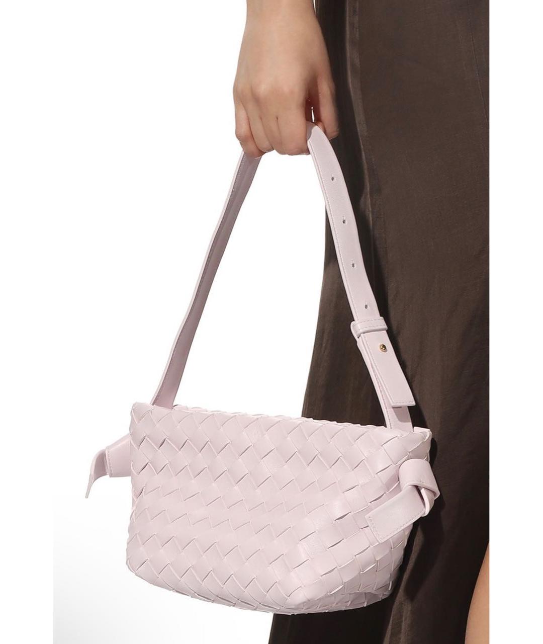BOTTEGA VENETA Розовая кожаная сумка с короткими ручками, фото 5