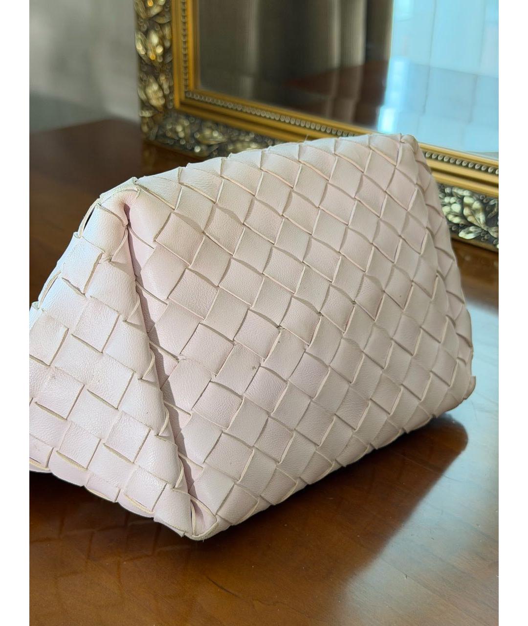 BOTTEGA VENETA Розовая кожаная сумка с короткими ручками, фото 3