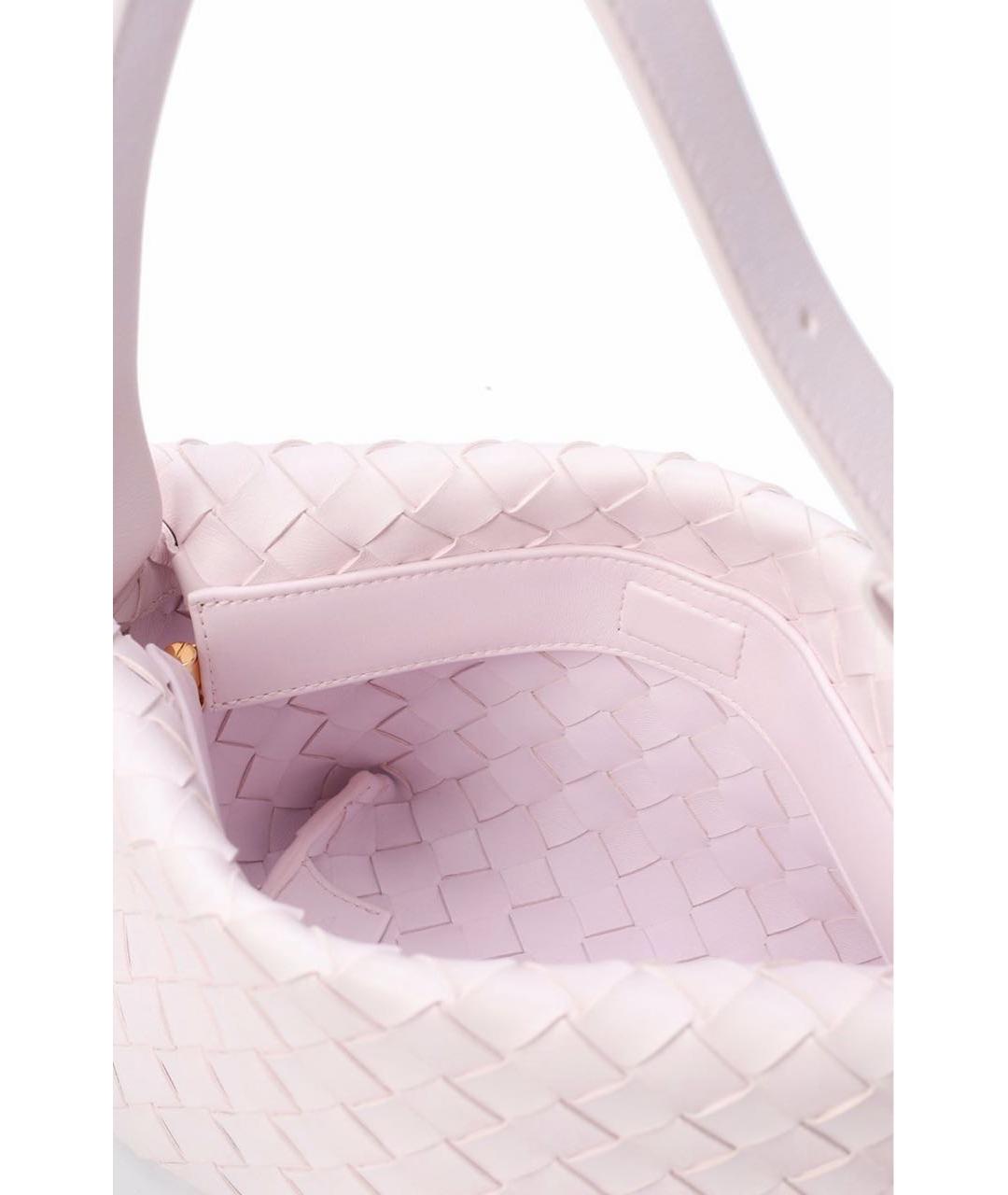 BOTTEGA VENETA Розовая кожаная сумка с короткими ручками, фото 6