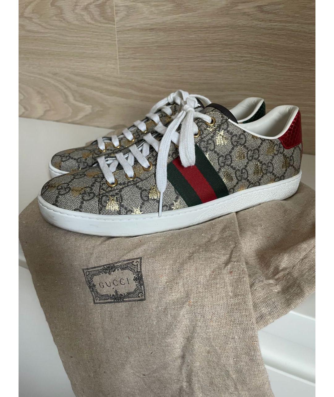 GUCCI Бежевые кеды, фото 8