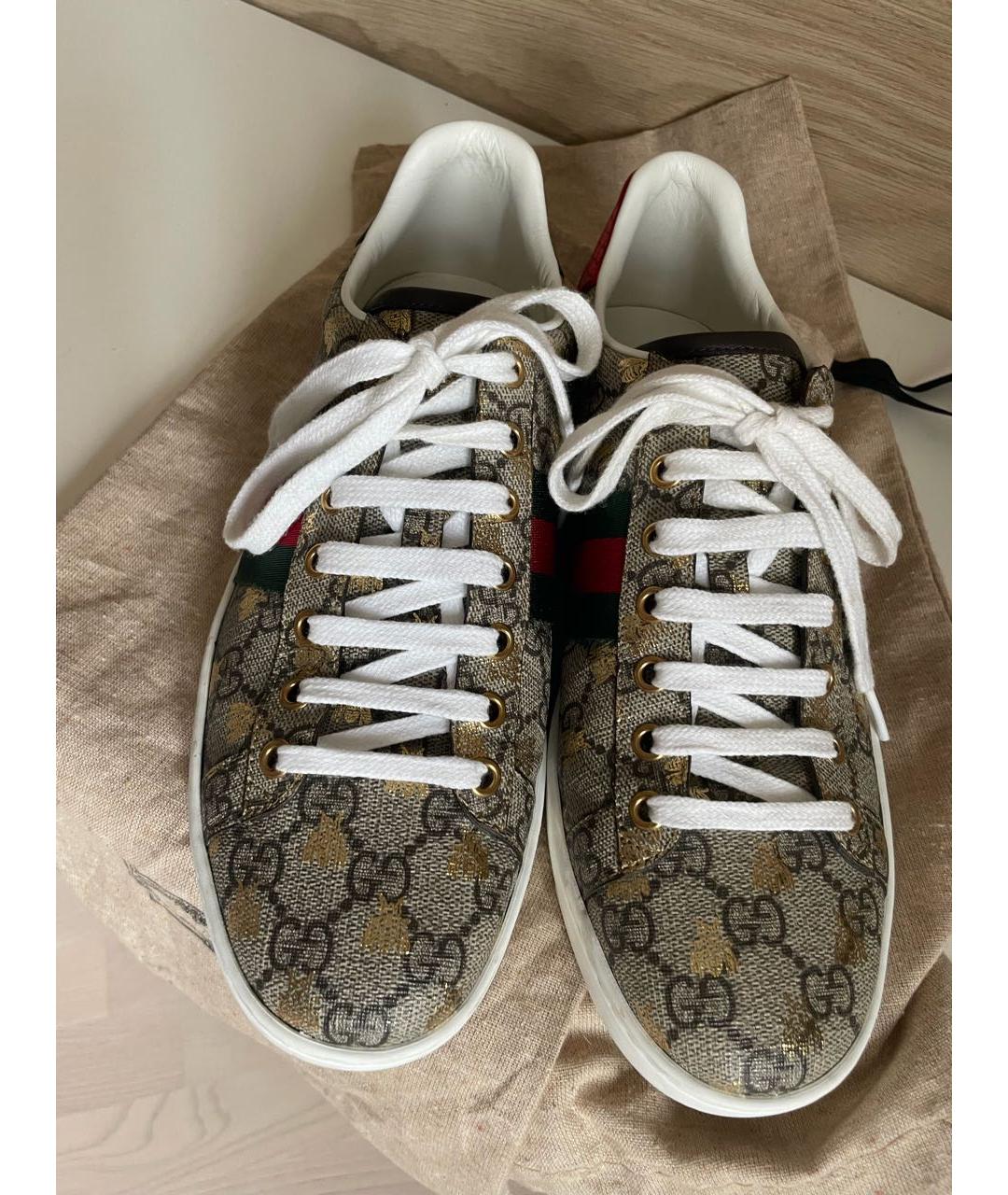 GUCCI Бежевые кеды, фото 5