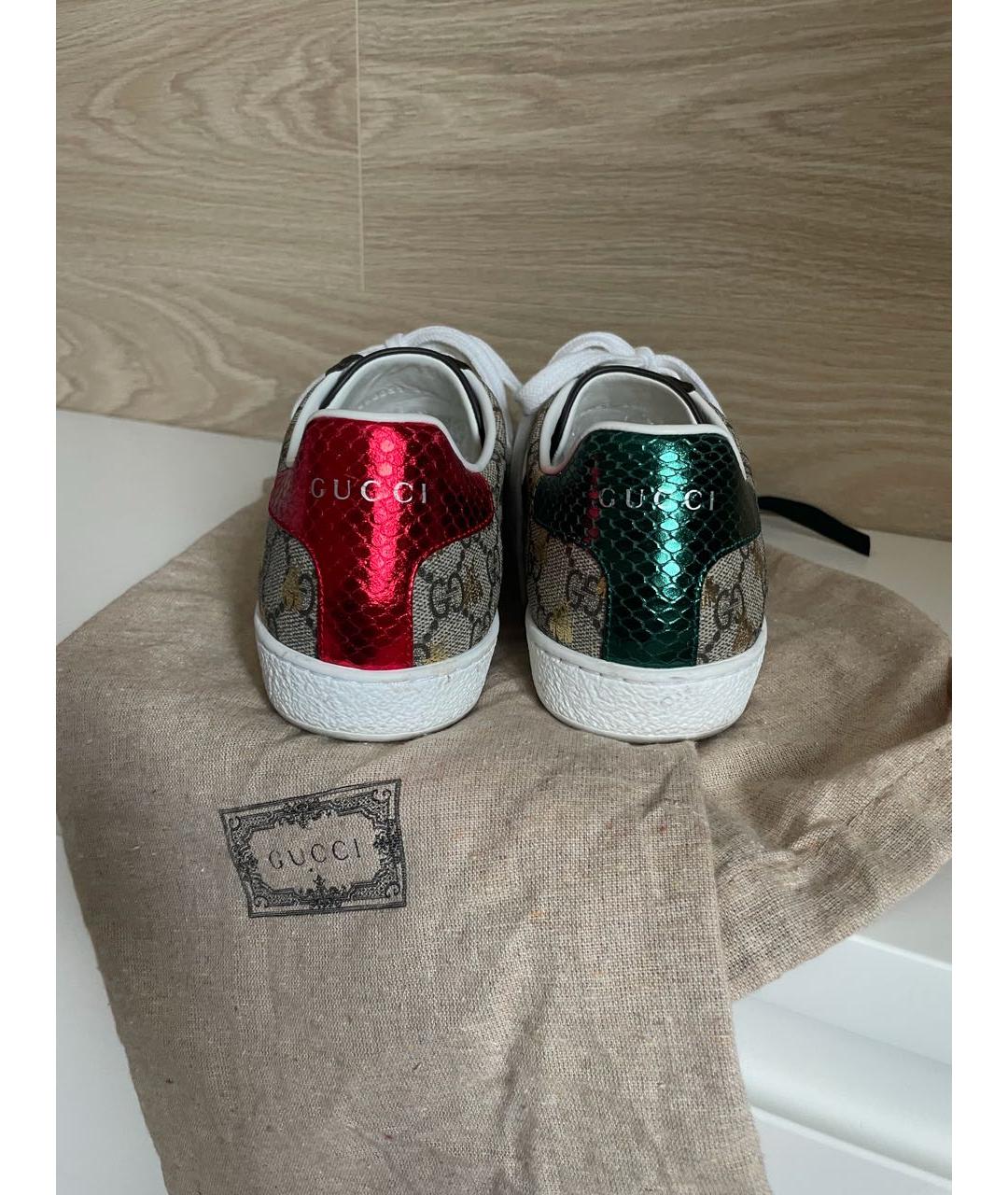 GUCCI Бежевые кеды, фото 7