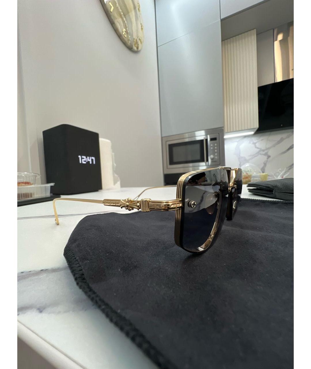 CHROME HEARTS Золотые металлические солнцезащитные очки, фото 3