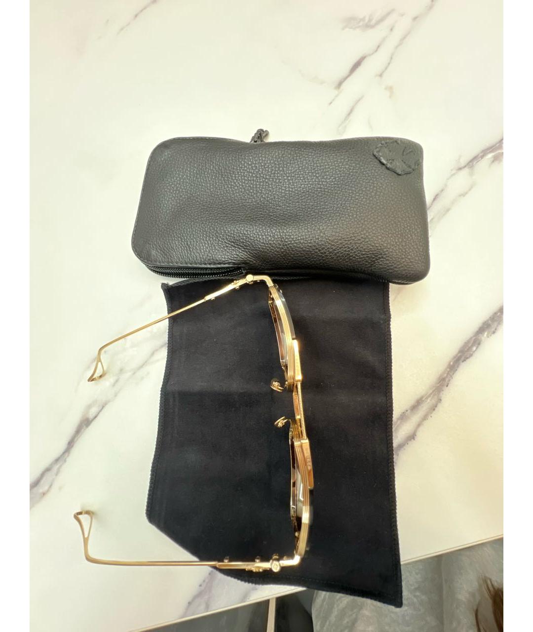 CHROME HEARTS Золотые металлические солнцезащитные очки, фото 4