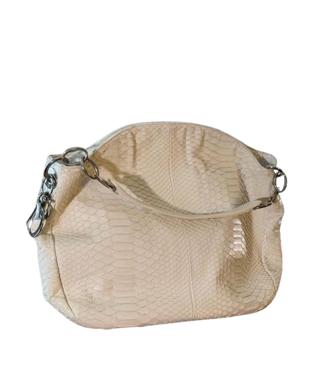 CHRISTIAN DIOR Белая сумка с короткими ручками из экзотической кожи, фото 1