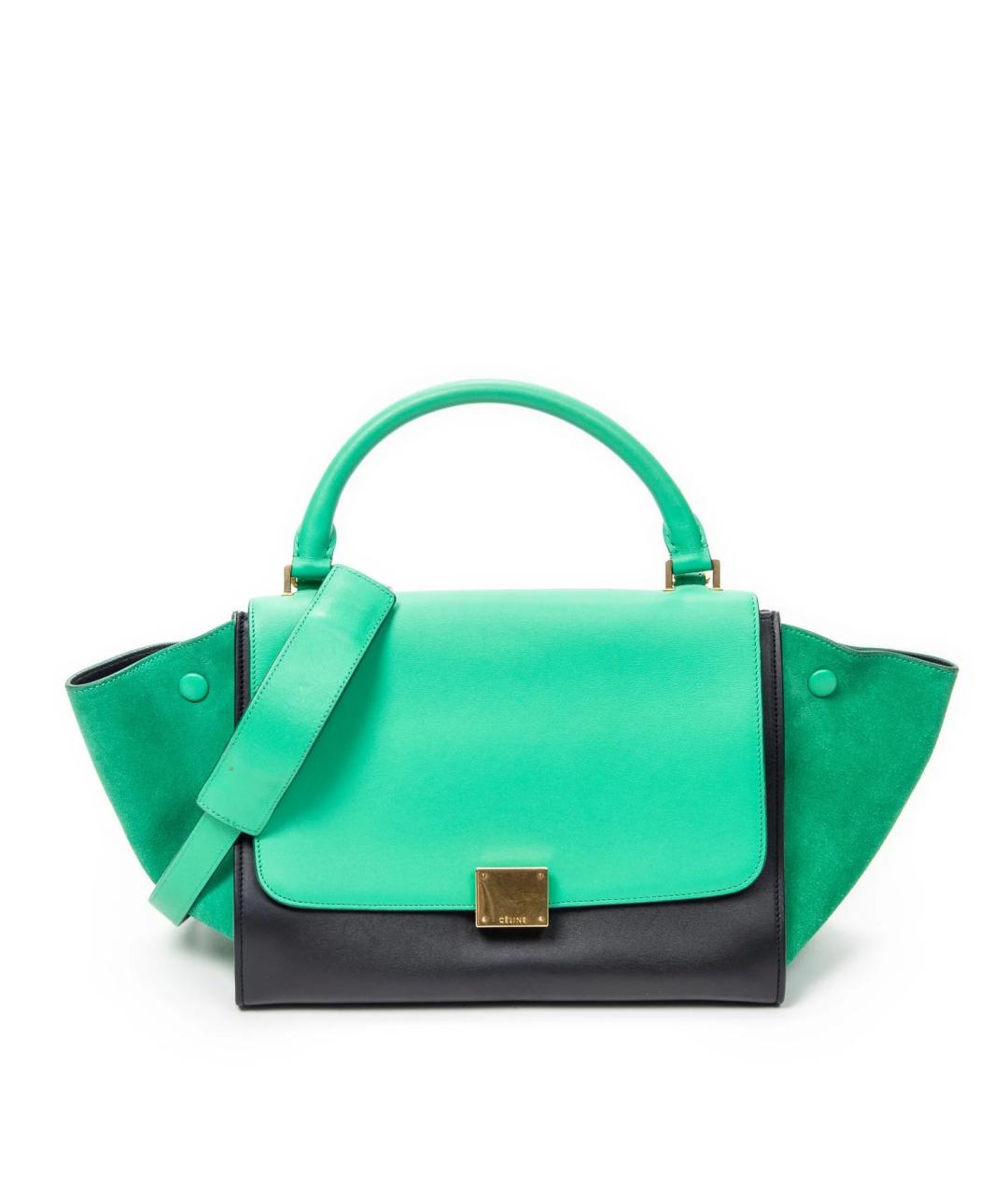 CELINE Зеленая кожаная сумка тоут, фото 6