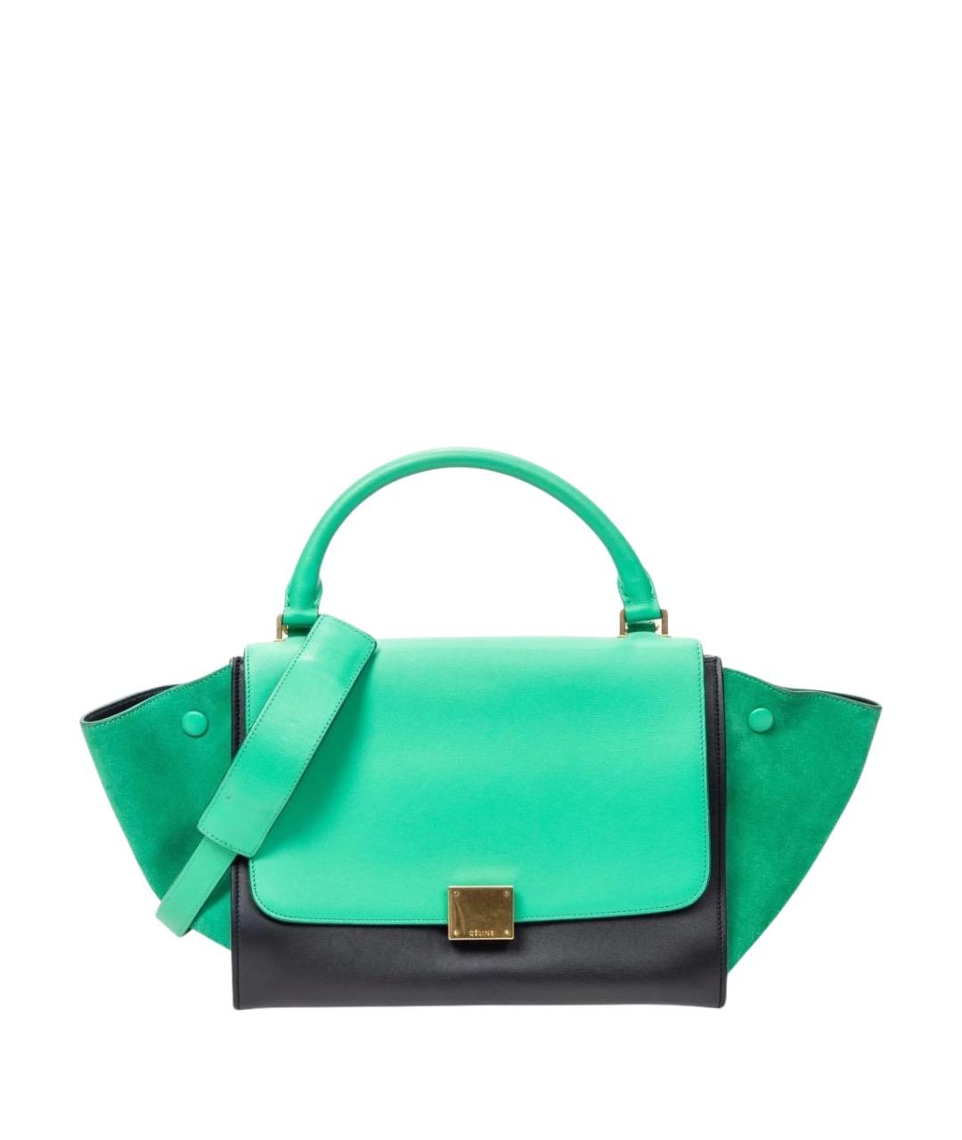 CELINE Зеленая кожаная сумка тоут, фото 1