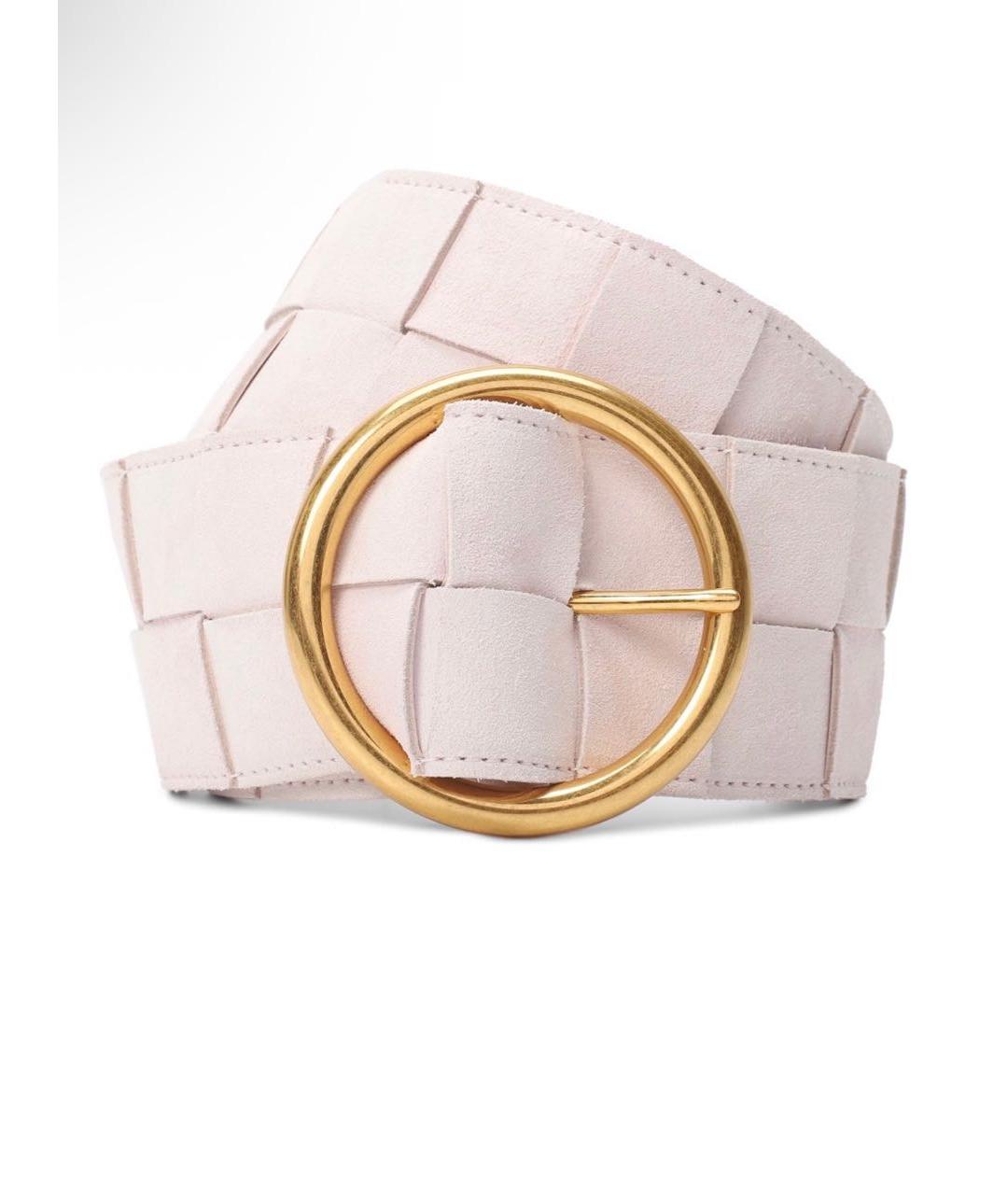 BOTTEGA VENETA Розовый замшевый ремень, фото 4