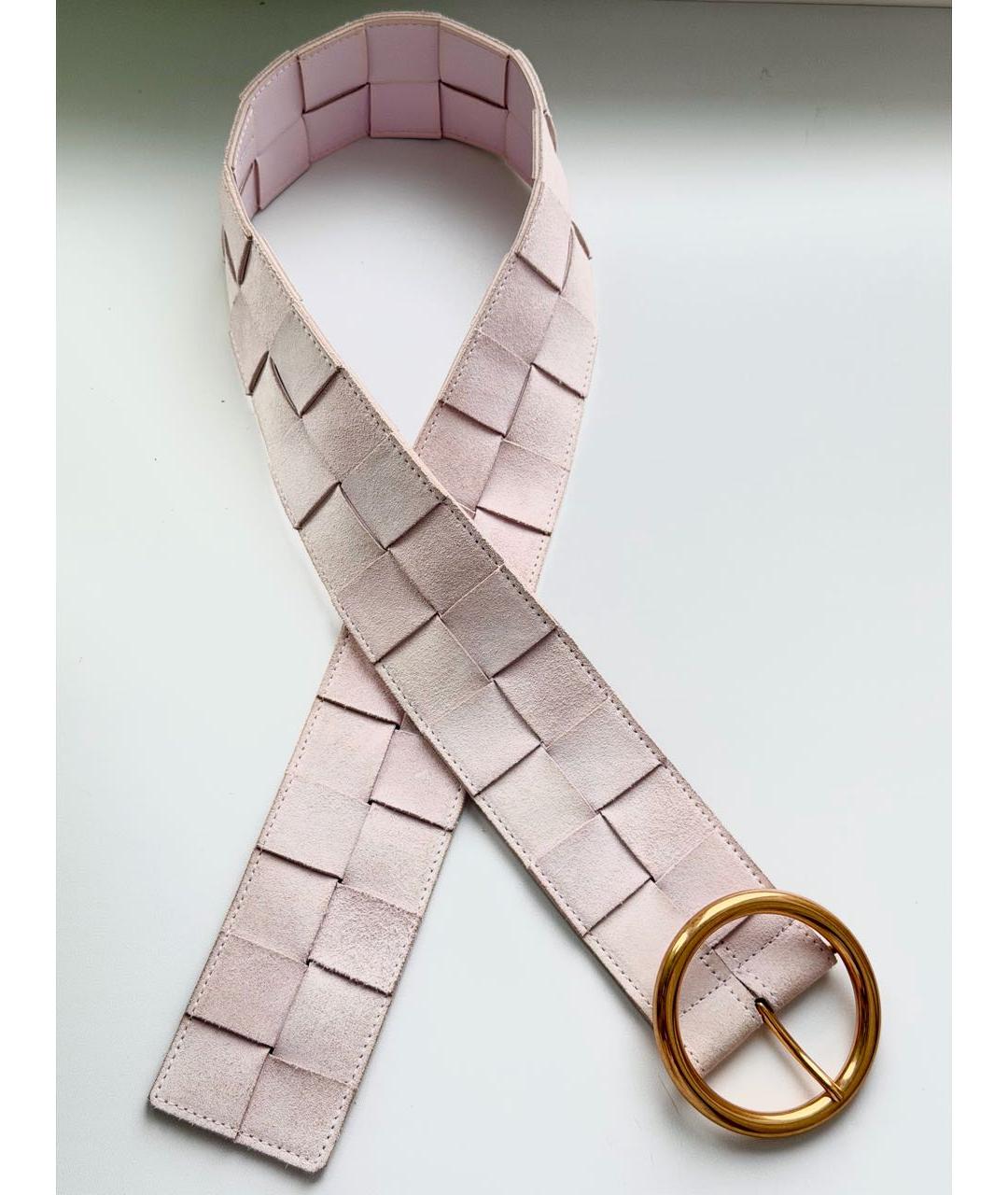 BOTTEGA VENETA Розовый замшевый ремень, фото 2