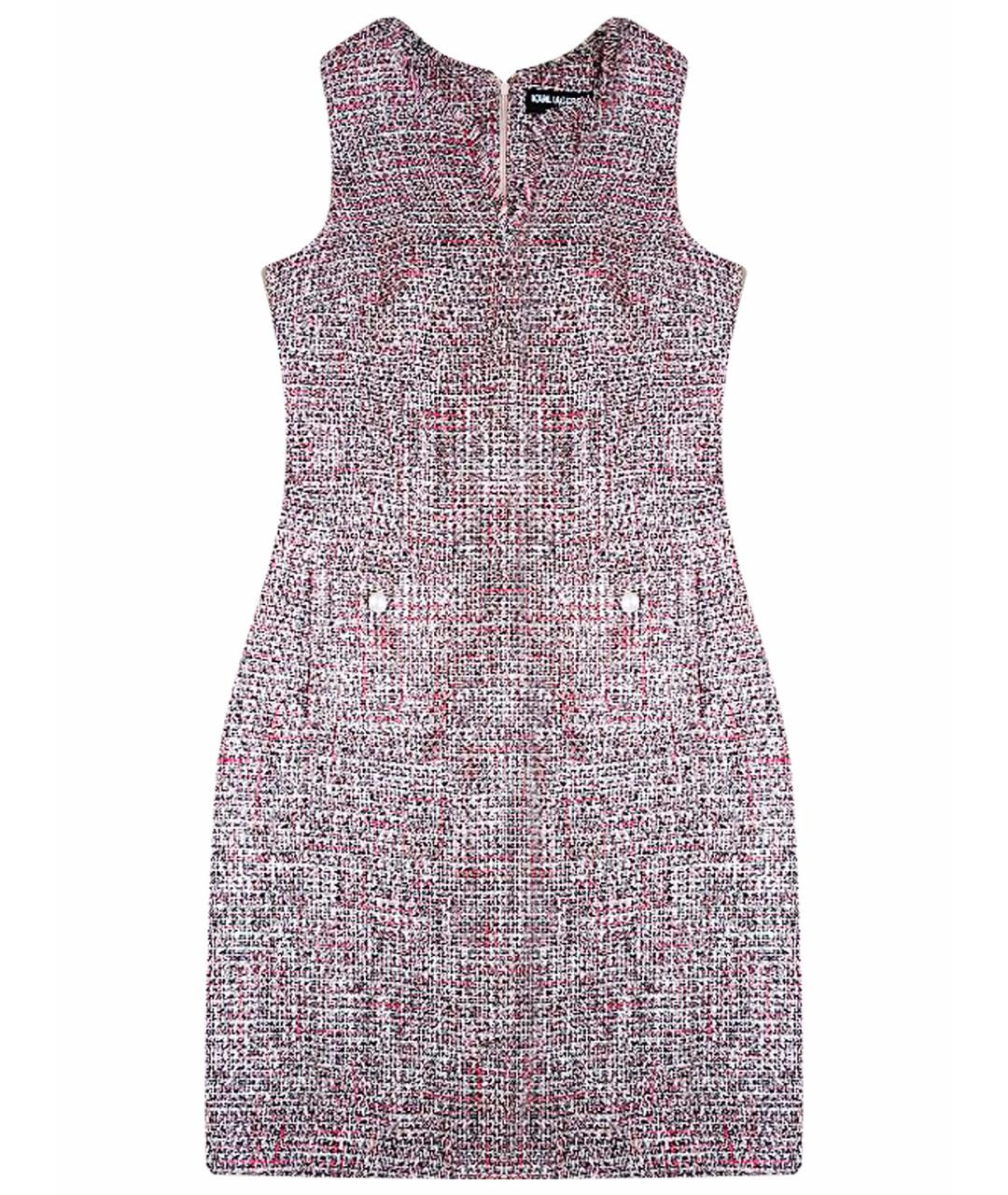 KARL LAGERFELD Розовое твидовое повседневное платье, фото 1
