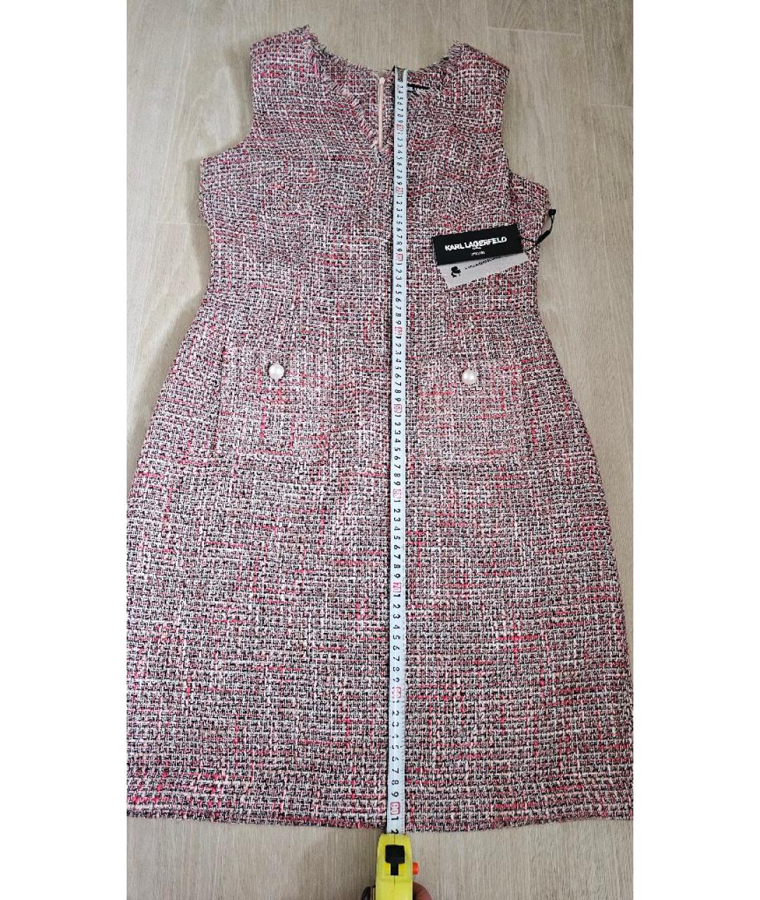 KARL LAGERFELD Розовое твидовое повседневное платье, фото 8
