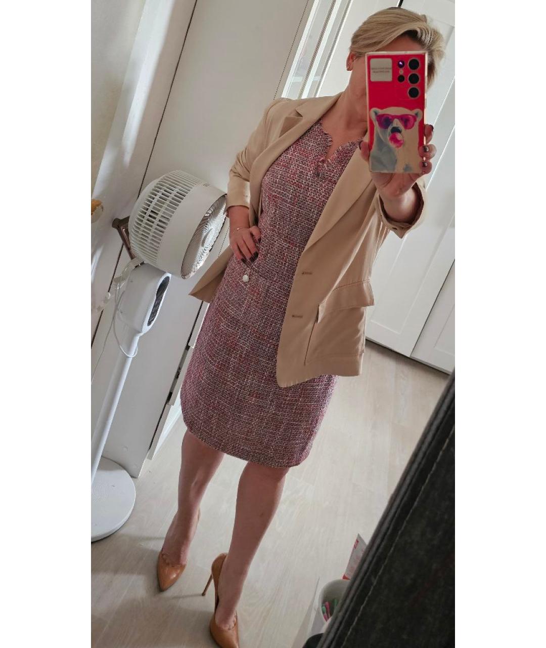 KARL LAGERFELD Розовое твидовое повседневное платье, фото 7