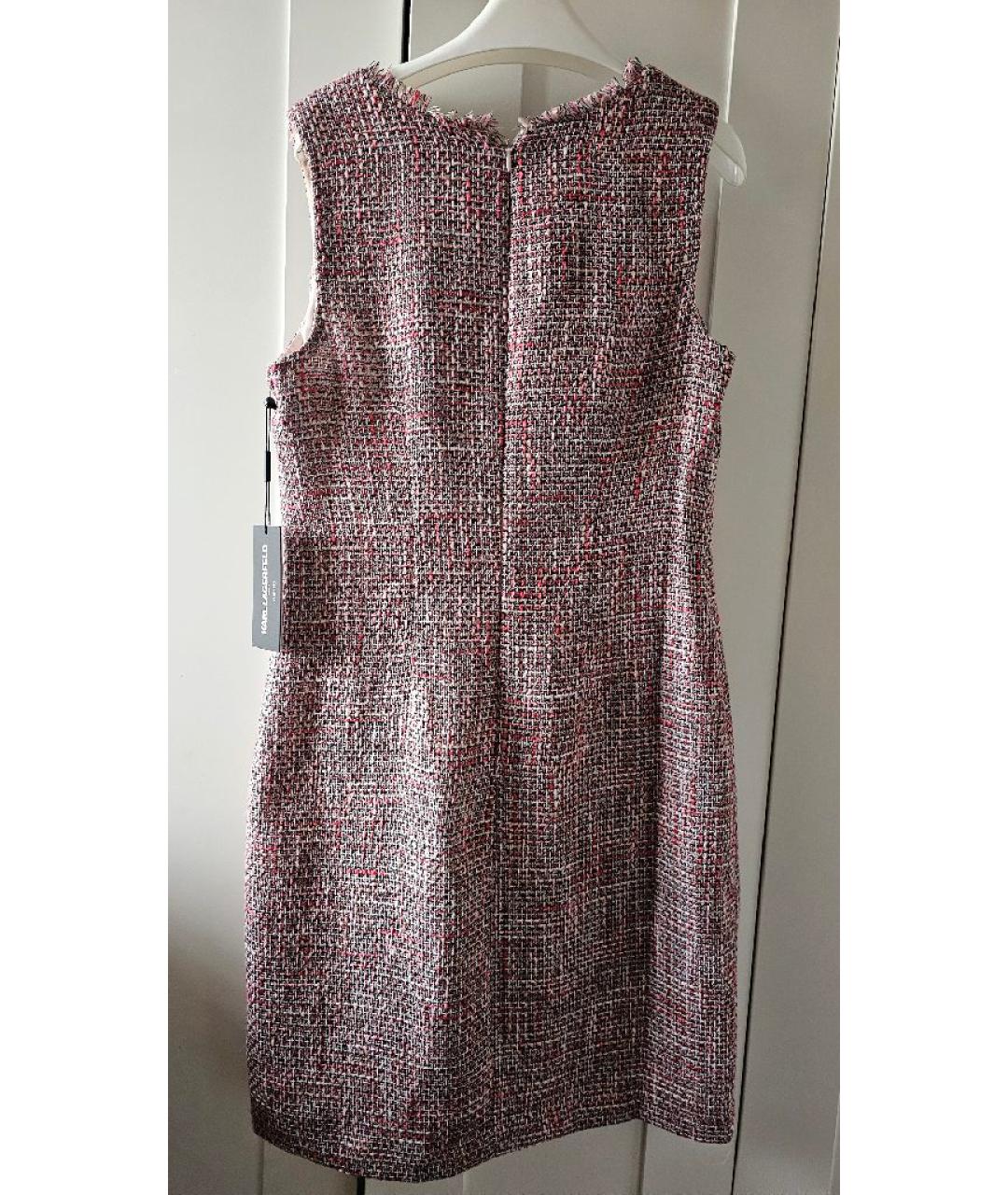 KARL LAGERFELD Розовое твидовое повседневное платье, фото 2