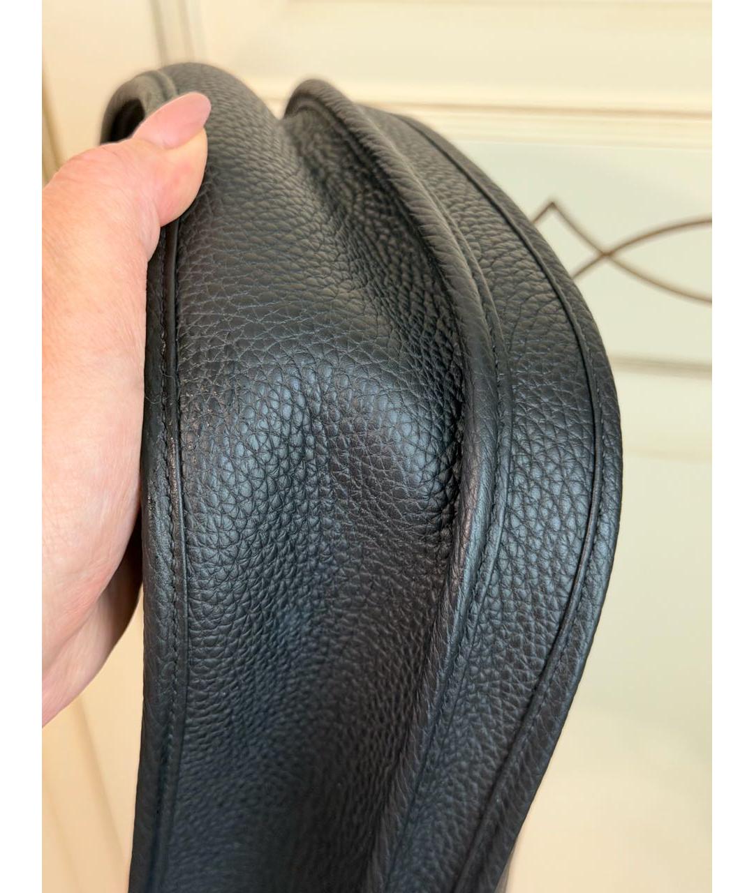 HERMES Черная кожаная сумка через плечо, фото 6