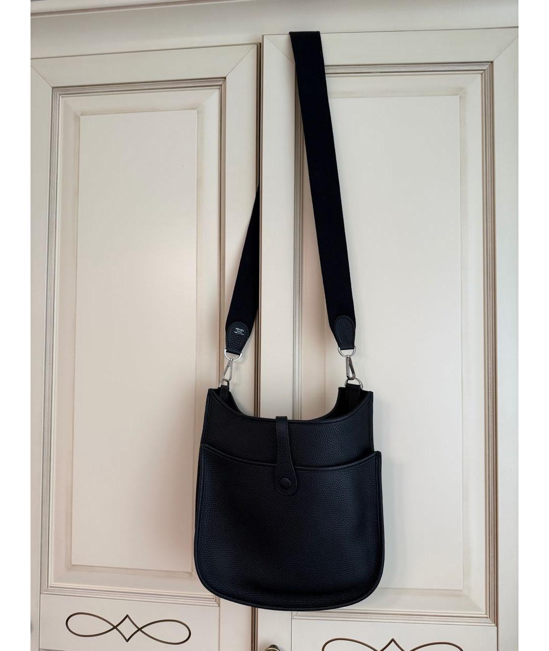 HERMES Черная кожаная сумка через плечо, фото 3