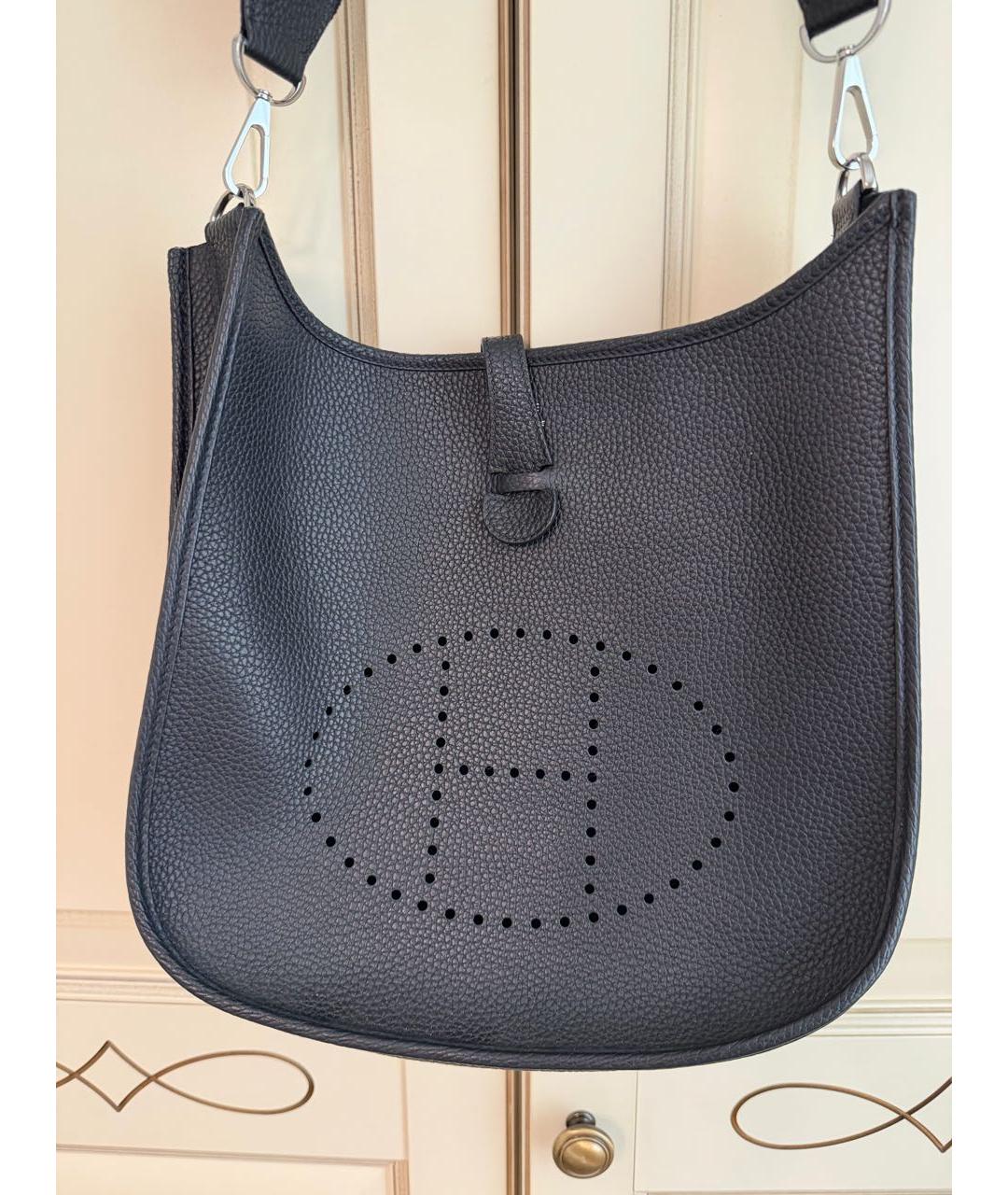 HERMES Черная кожаная сумка через плечо, фото 2