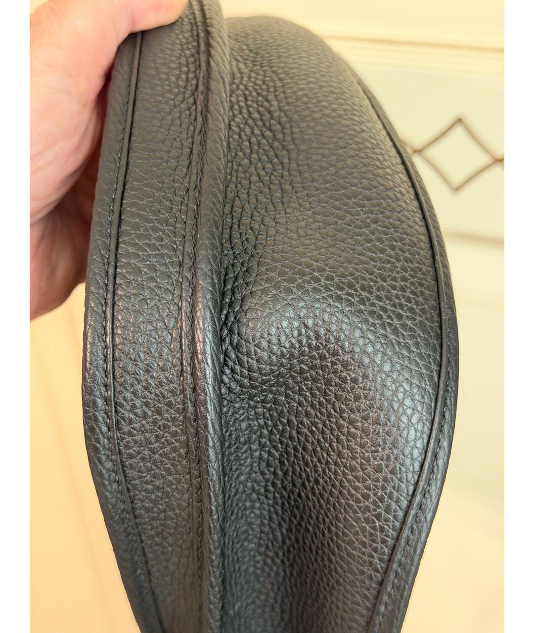 HERMES Черная кожаная сумка через плечо, фото 7