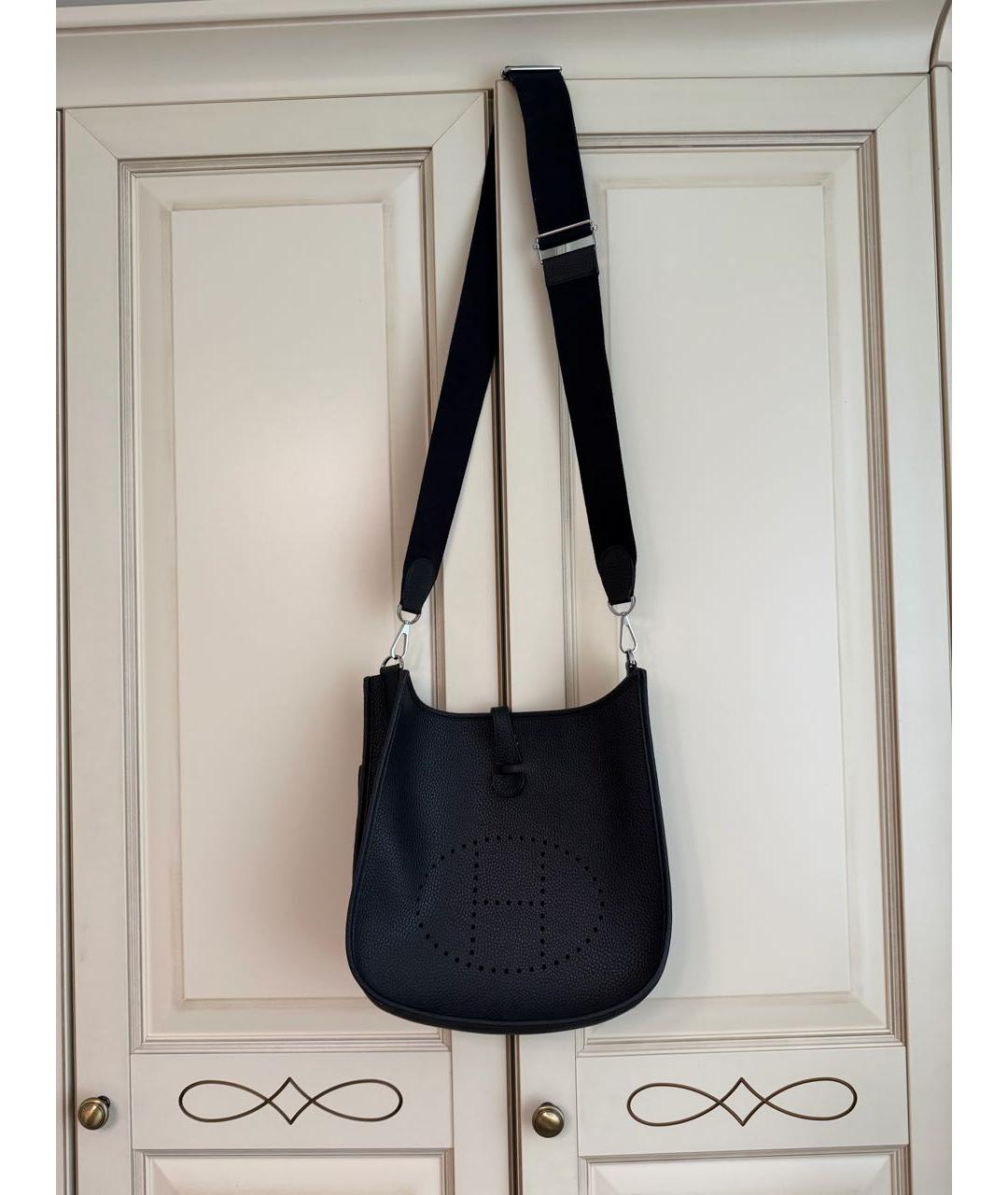 HERMES Черная кожаная сумка через плечо, фото 9