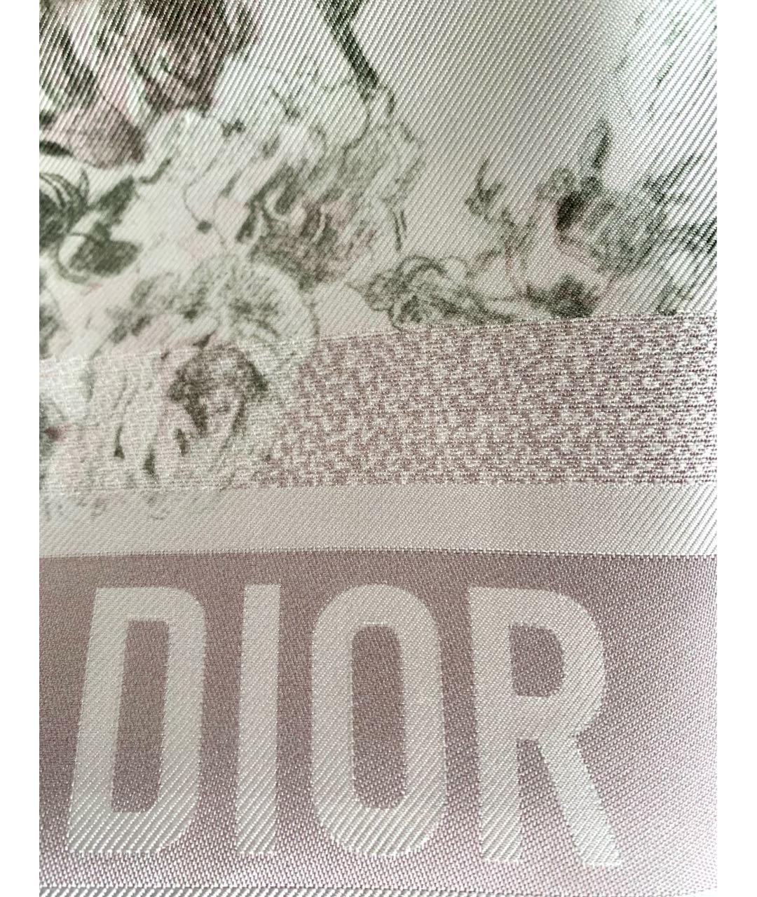 CHRISTIAN DIOR Бежевый шелковый платок, фото 5