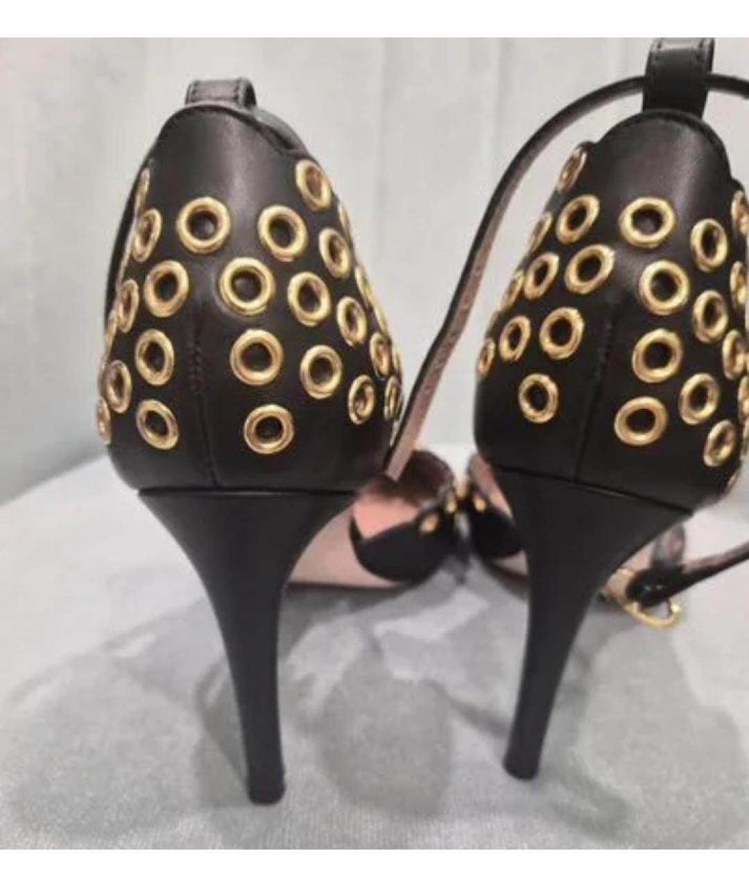 RED VALENTINO Черные кожаные туфли, фото 4