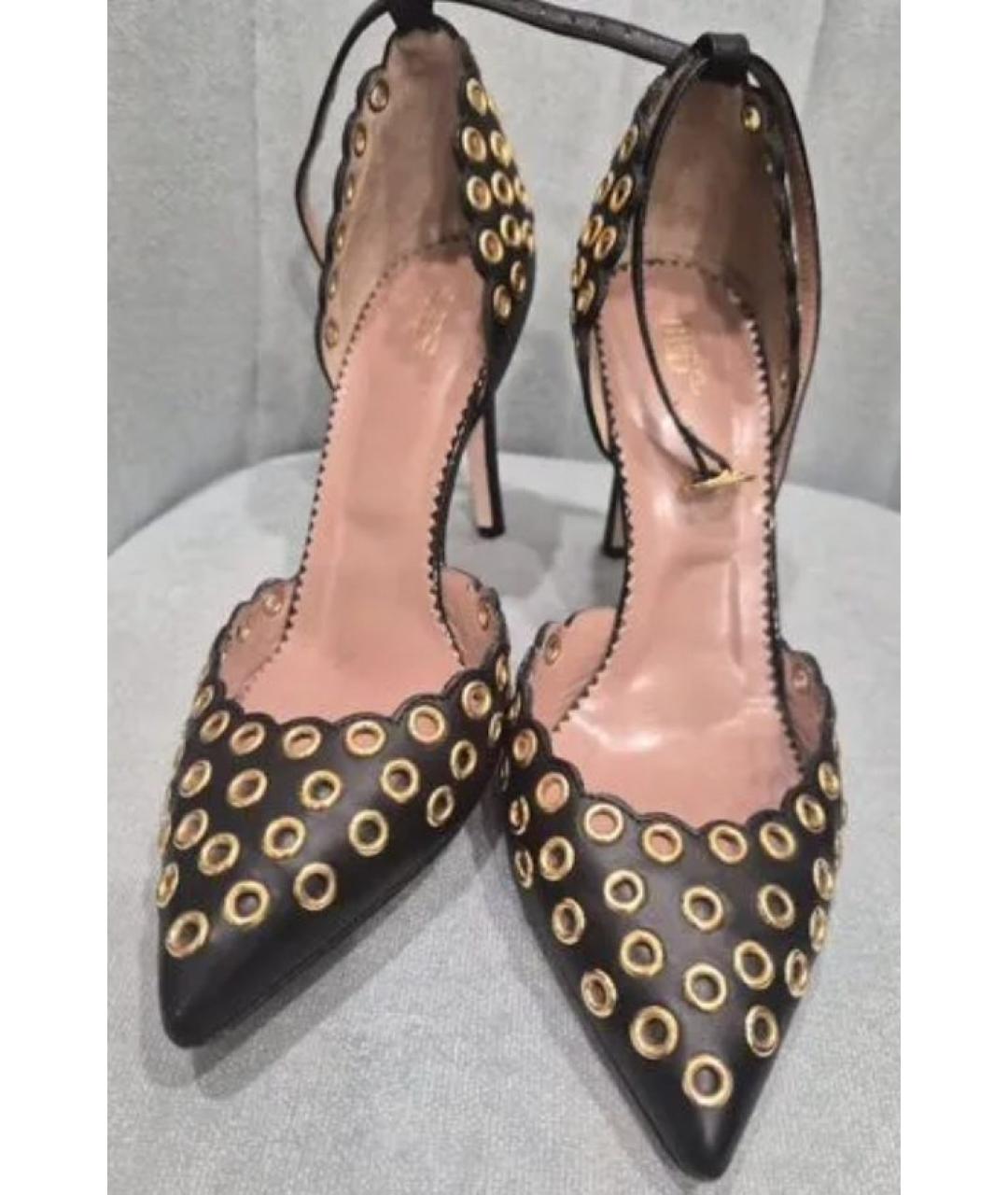 RED VALENTINO Черные кожаные туфли, фото 3