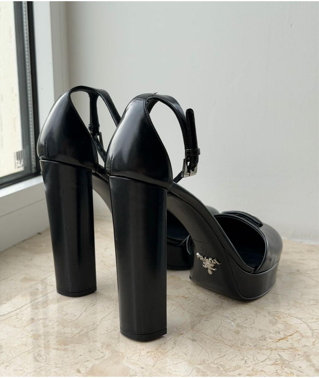 PRADA Черные кожаные туфли, фото 4