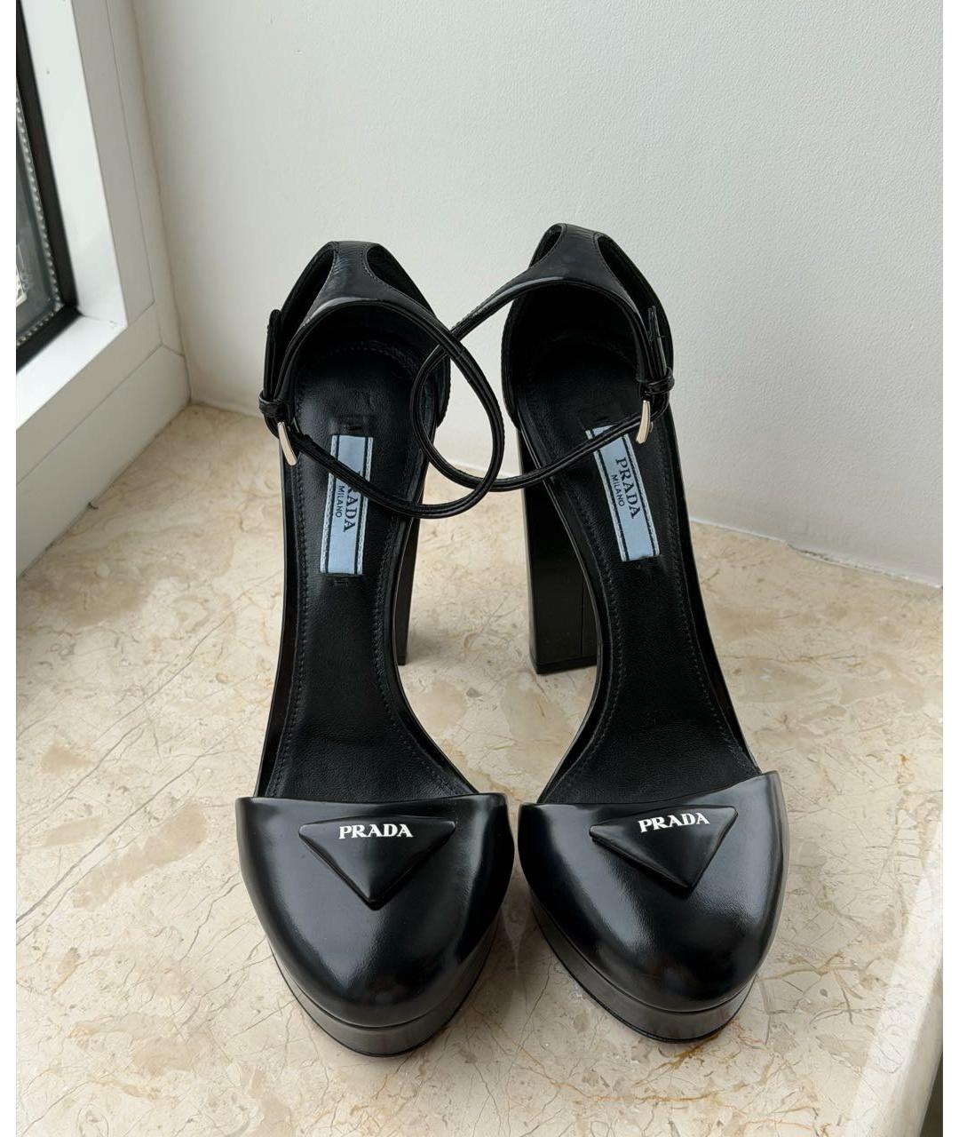 PRADA Черные кожаные туфли, фото 3