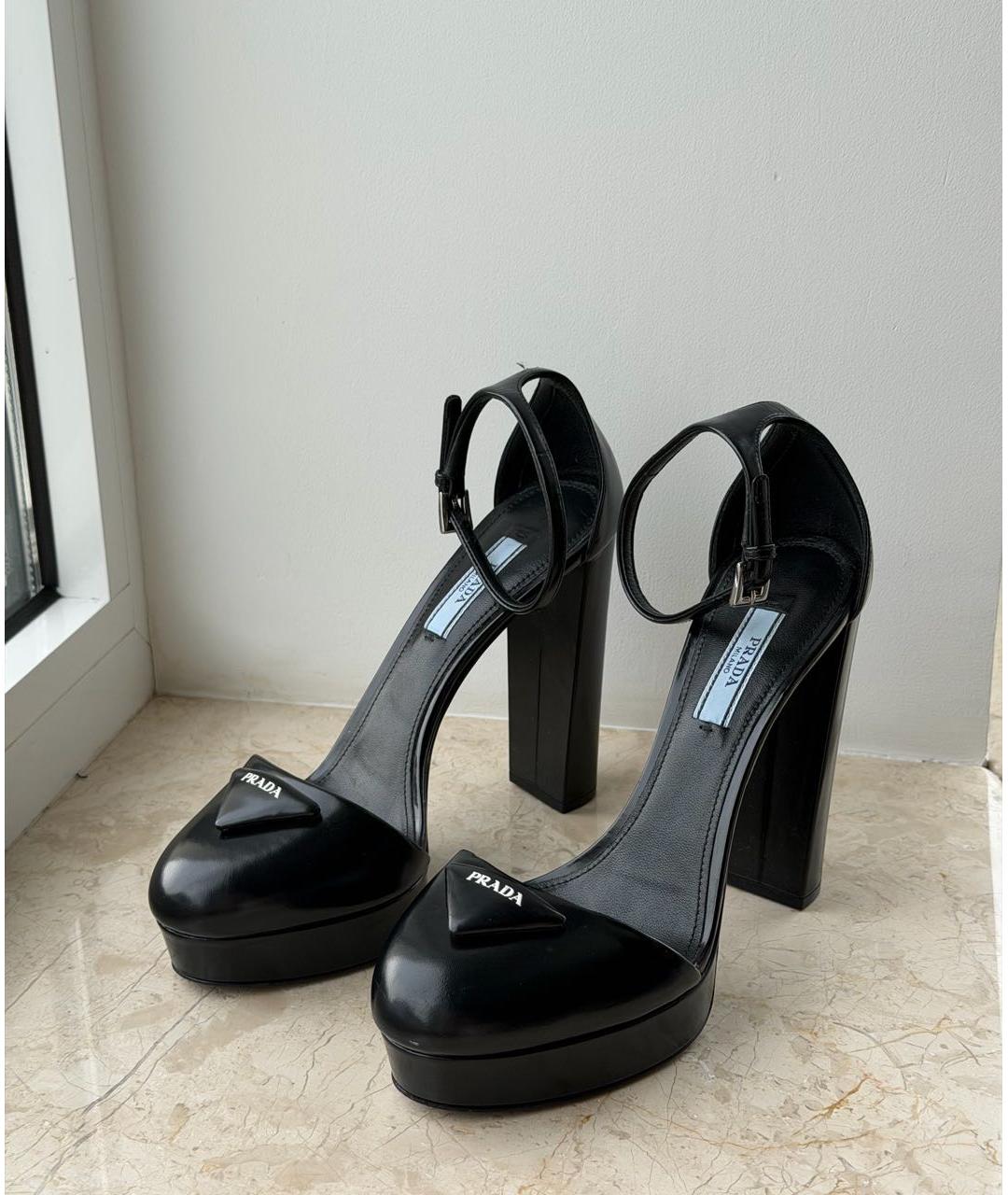 PRADA Черные кожаные туфли, фото 2