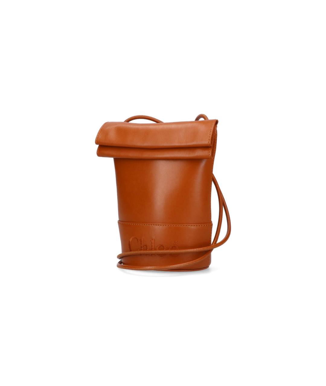 CHLOE Коричневая кожаная сумка через плечо, фото 2