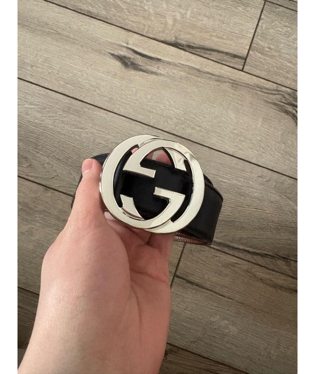GUCCI Черный кожаный ремень, фото 9